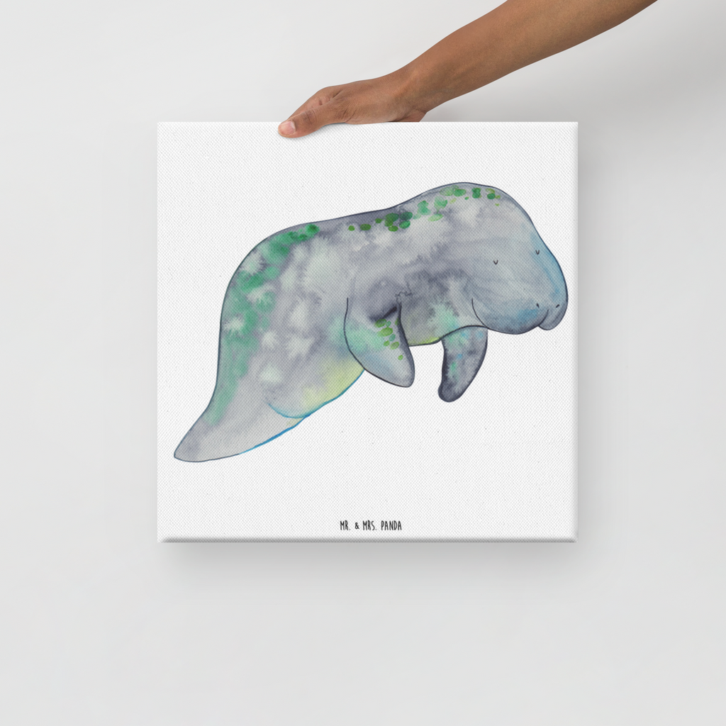 Leinwand Bild Seekuh chillt Leinwand, Bild, Kunstdruck, Wanddeko, Dekoration, Meerestiere, Meer, Urlaub, Seekuh, Seekühe, Diät, Abnehmen, Zucker, Diätwahn, Essen, Süßigkeiten