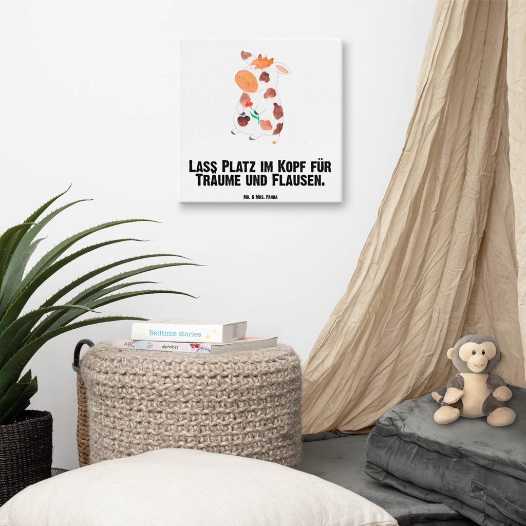 Leinwand Bild Kuh Leinwand, Bild, Kunstdruck, Wanddeko, Dekoration, Bauernhof, Hoftiere, Landwirt, Landwirtin, Kuh, Kühe, Träume, Flausen, Spruch, Magie, Motivtion, Hof, Milch, Milchkuh