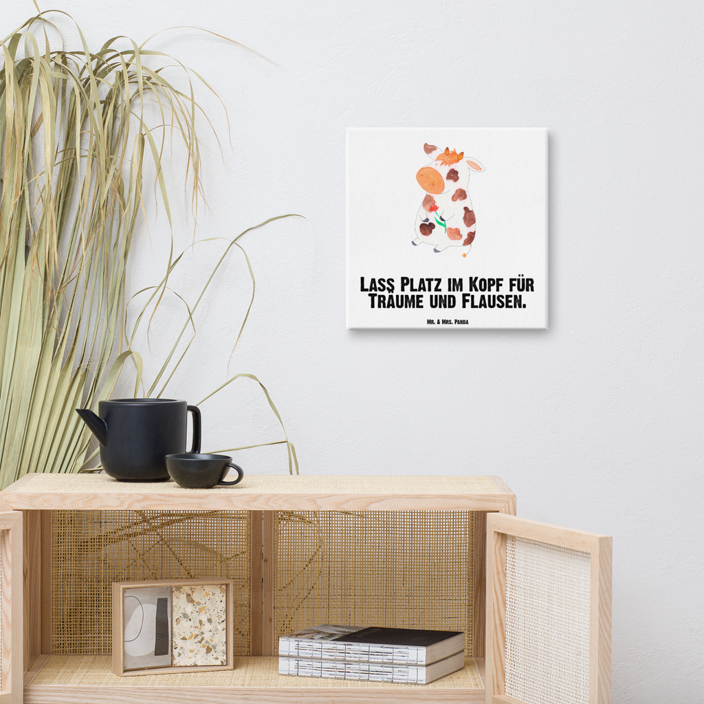Leinwand Bild Kuh Leinwand, Bild, Kunstdruck, Wanddeko, Dekoration, Bauernhof, Hoftiere, Landwirt, Landwirtin, Kuh, Kühe, Träume, Flausen, Spruch, Magie, Motivtion, Hof, Milch, Milchkuh