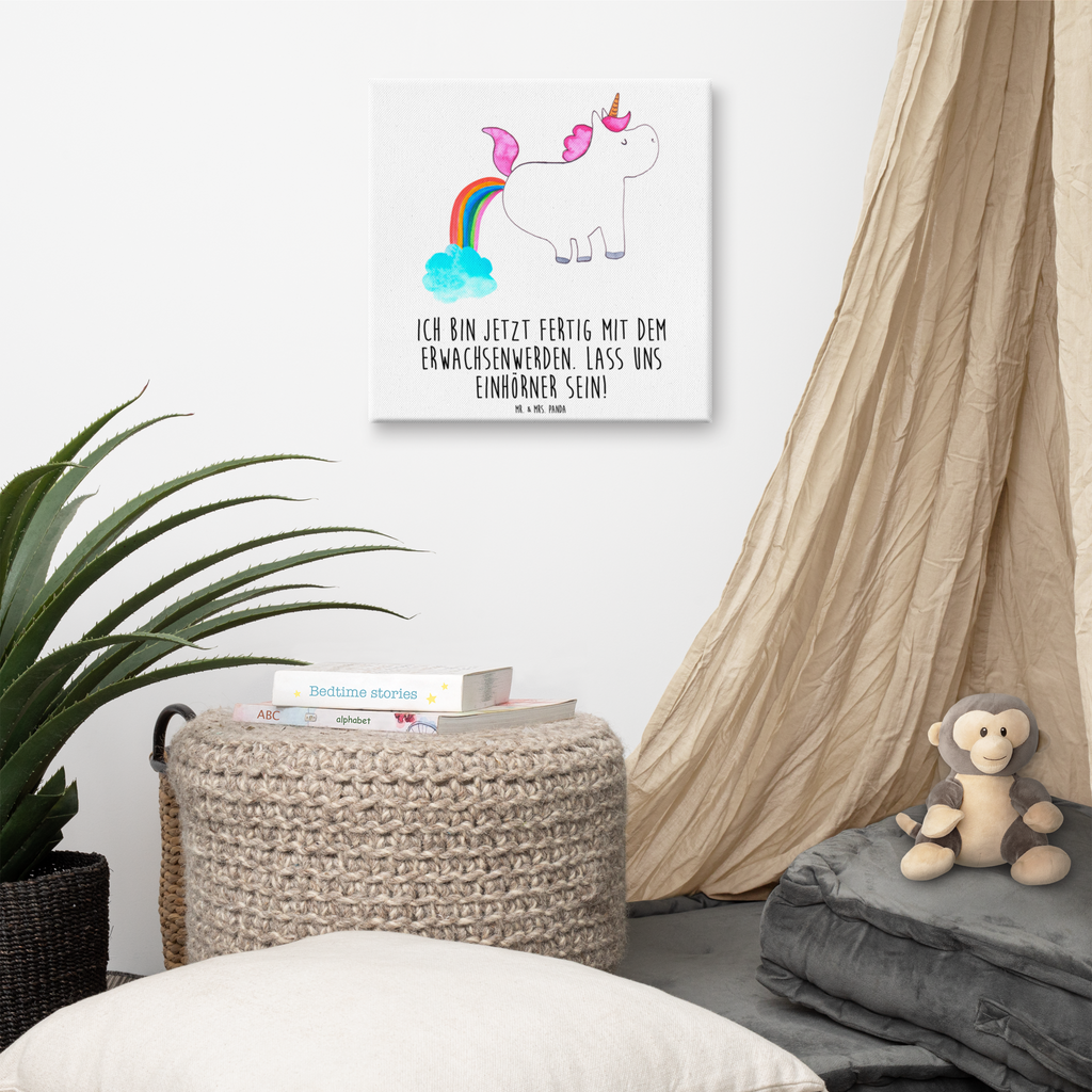 Leinwand Bild Einhorn Pupsend Leinwand, Bild, Kunstdruck, Wanddeko, Dekoration, Einhorn, Einhörner, Einhorn Deko, Pegasus, Unicorn, Pups, Regenbogen, Glitzer, Einhornpower, Erwachsenwerden, Spaß, lustig, Freundin