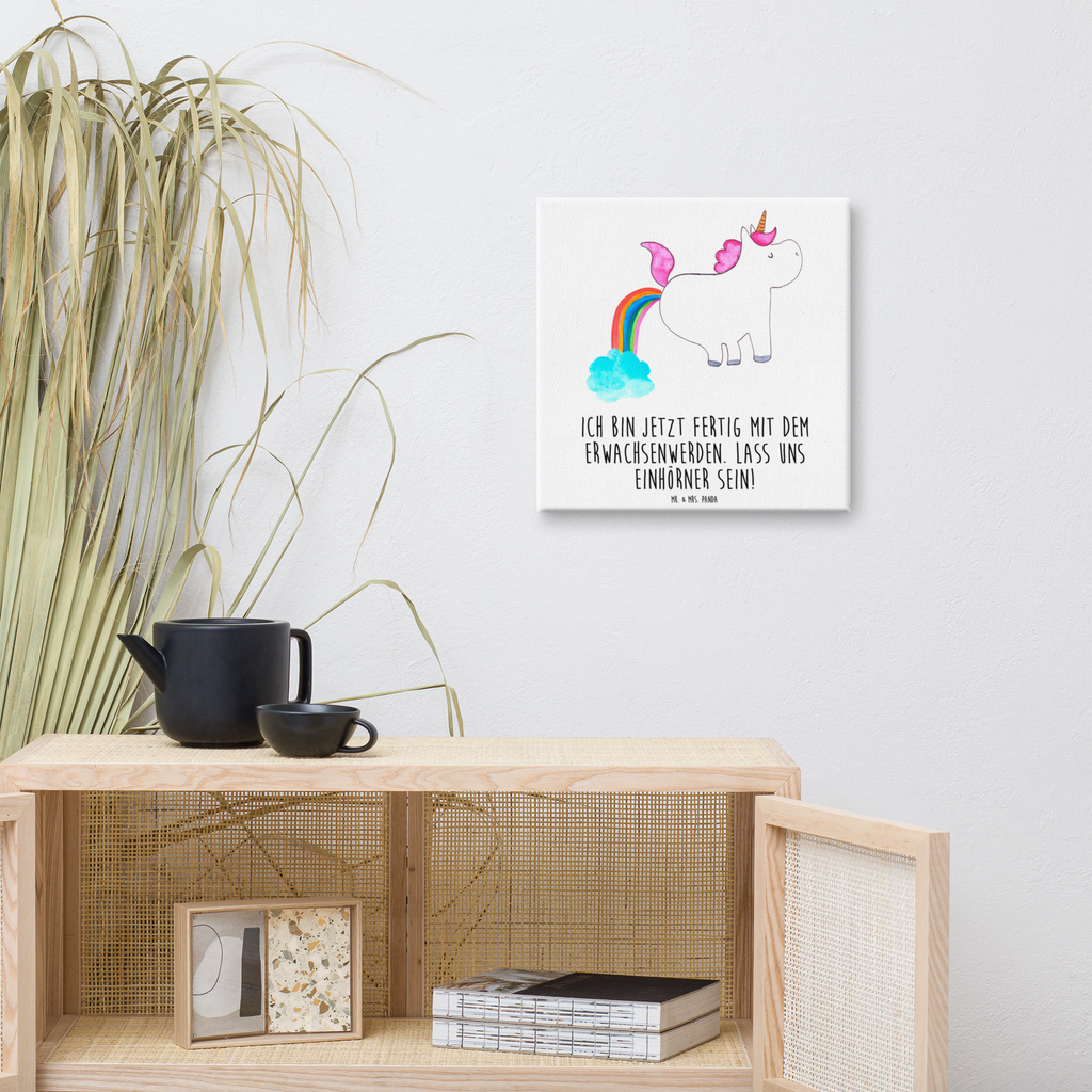 Leinwand Bild Einhorn Pupsend Leinwand, Bild, Kunstdruck, Wanddeko, Dekoration, Einhorn, Einhörner, Einhorn Deko, Pegasus, Unicorn, Pups, Regenbogen, Glitzer, Einhornpower, Erwachsenwerden, Spaß, lustig, Freundin