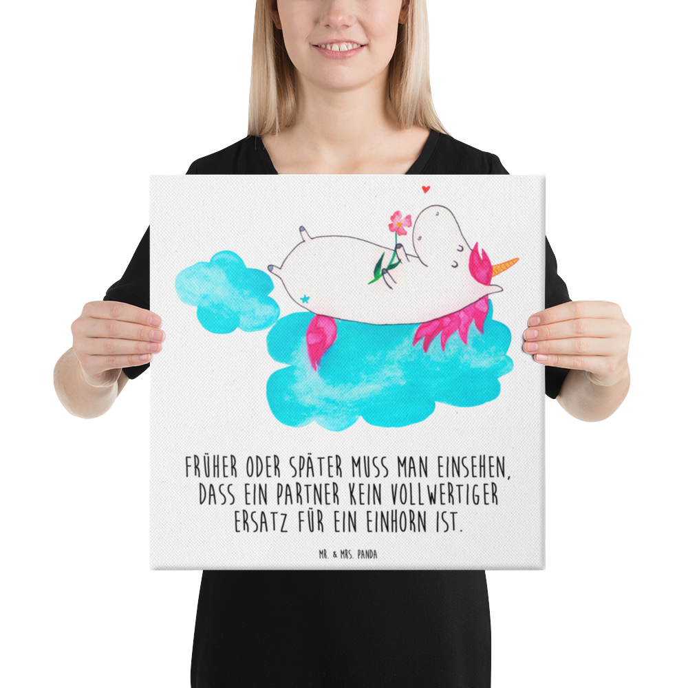 Leinwand Bild Einhorn verliebt auf Wolke Leinwand, Bild, Kunstdruck, Wanddeko, Dekoration, Einhorn, Einhörner, Einhorn Deko, Pegasus, Unicorn, verliebt, Liebe, Liebesbeweis, Freundin, Wolke