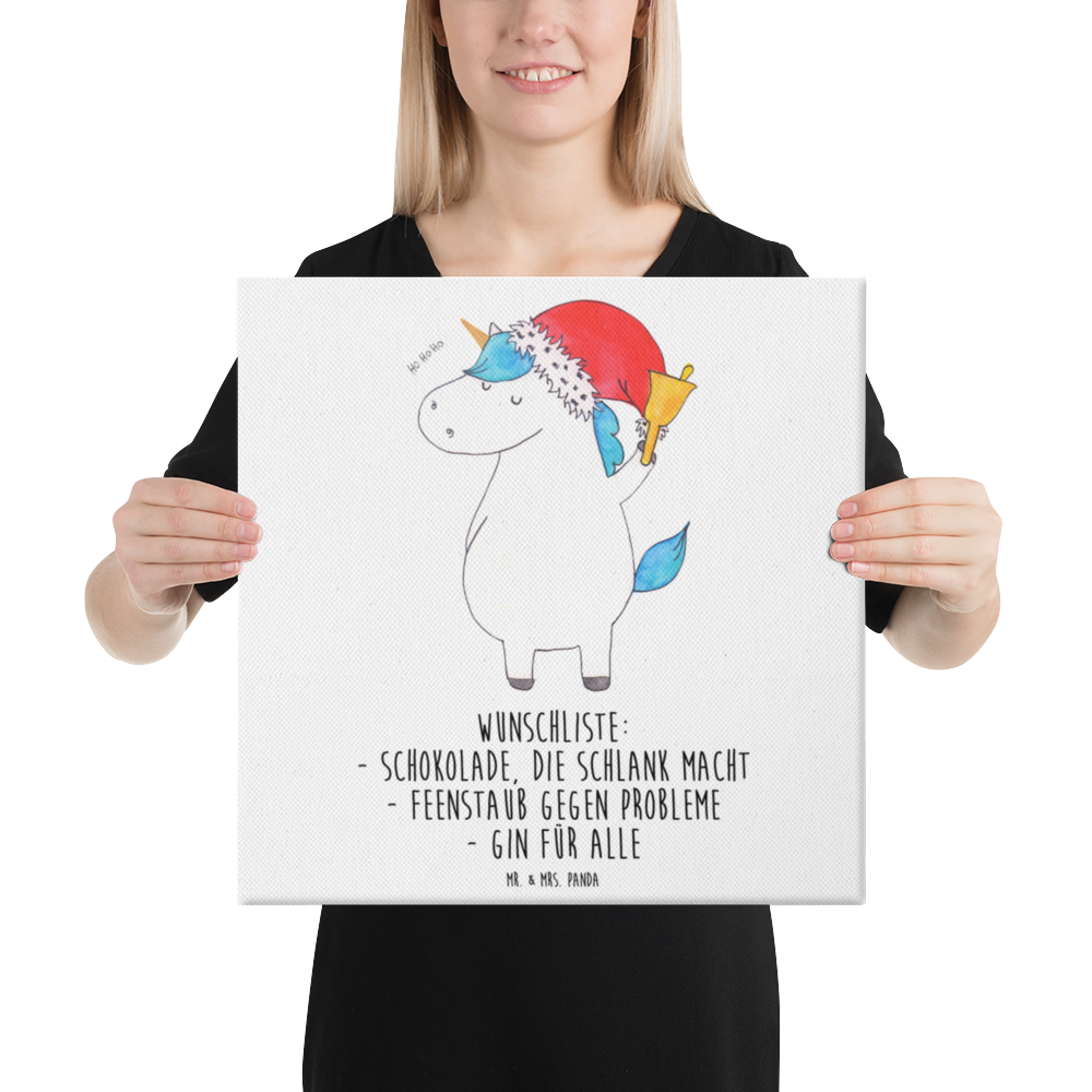 Leinwand Bild Einhorn Weihnachtsmann Leinwand, Bild, Kunstdruck, Wanddeko, Dekoration, Einhorn, Einhörner, Einhorn Deko, Pegasus, Unicorn, Gin, Schokolade, Schoki, Weihnachten, Weihnachtsmann, Nikolaus, Wunschzettel, Wunschliste, Feenstaub