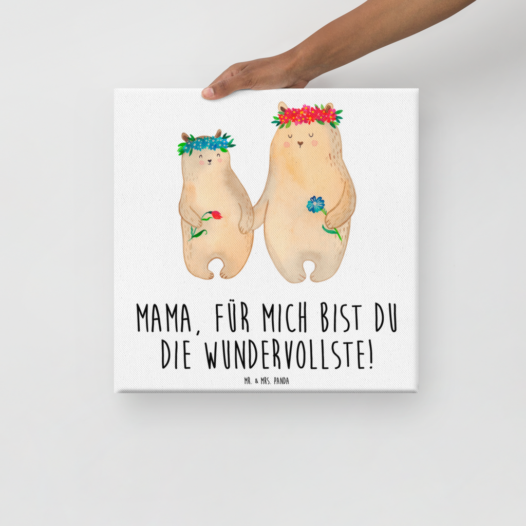 Leinwand Bild Bären mit Blumenkranz Leinwand, Bild, Kunstdruck, Wanddeko, Dekoration, Familie, Vatertag, Muttertag, Bruder, Schwester, Mama, Papa, Oma, Opa, Bär, Bären, Mutter, Mutti, Mami, Lieblingsmensch, Lieblingsmama, beste Mutter, weltbeste Mama, Geschenk Mama. Muttertag, Tochter, Kind, Kinder, Töchter, Family, Vorbild