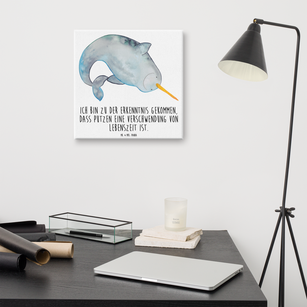 Leinwand Bild Narwal Leinwand, Bild, Kunstdruck, Wanddeko, Dekoration, Meerestiere, Meer, Urlaub, Narwal, Wal, Putzen, Hausfrau, Junggesellin, aufräumen, Kinderzimmer