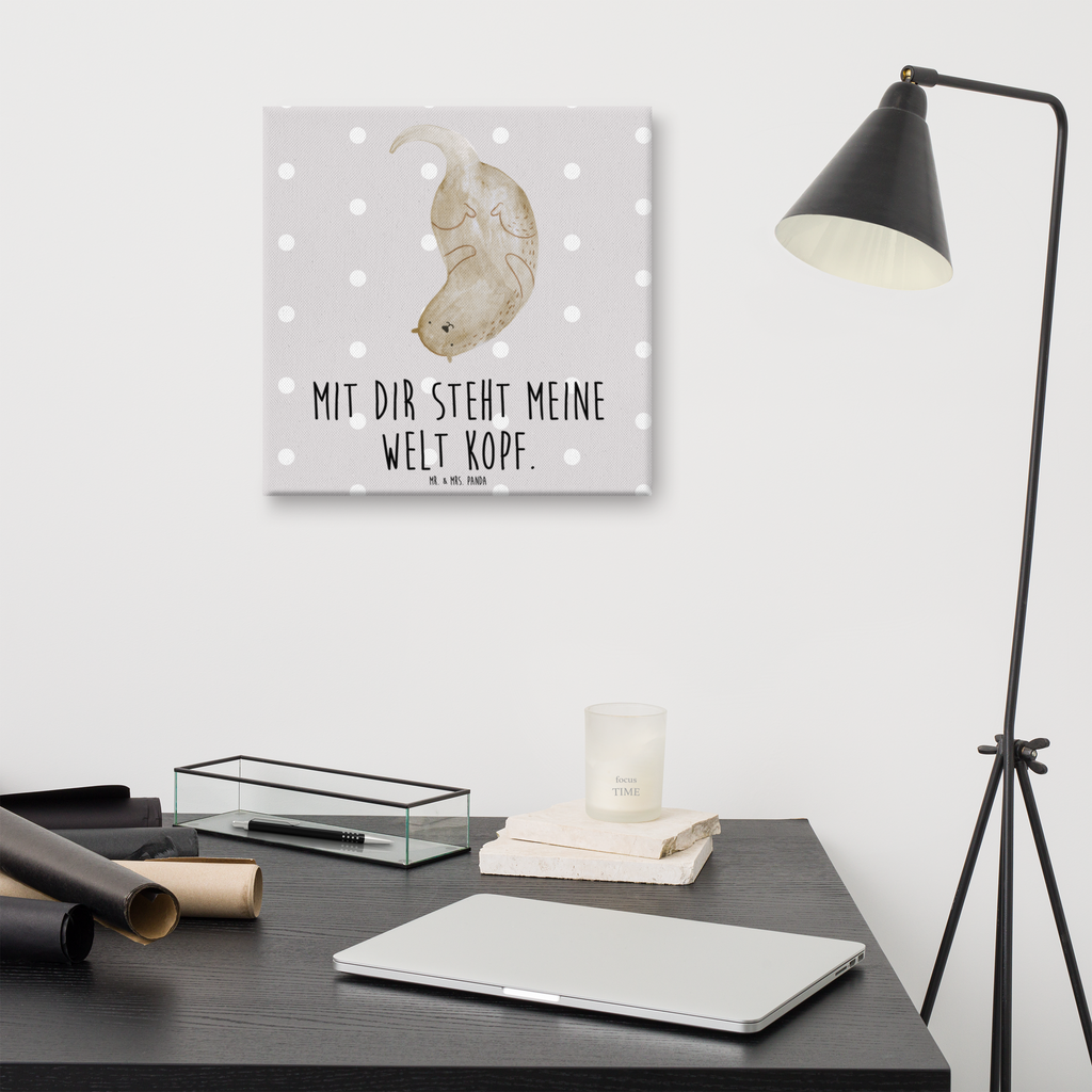 Leinwand Bild Otter kopfüber Leinwand, Bild, Kunstdruck, Wanddeko, Dekoration, Otter, Fischotter, Seeotter, Otter Seeotter See Otter
