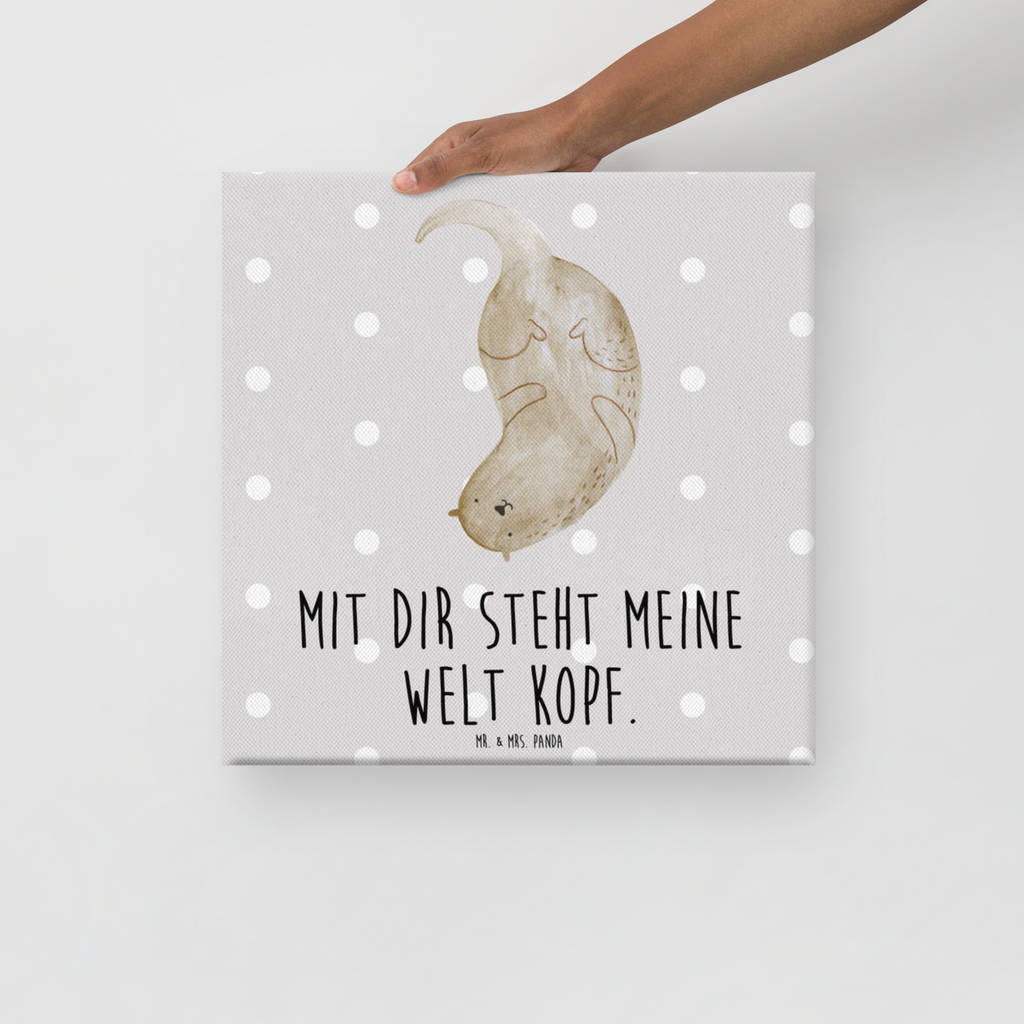 Leinwand Bild Otter kopfüber Leinwand, Bild, Kunstdruck, Wanddeko, Dekoration, Otter, Fischotter, Seeotter, Otter Seeotter See Otter