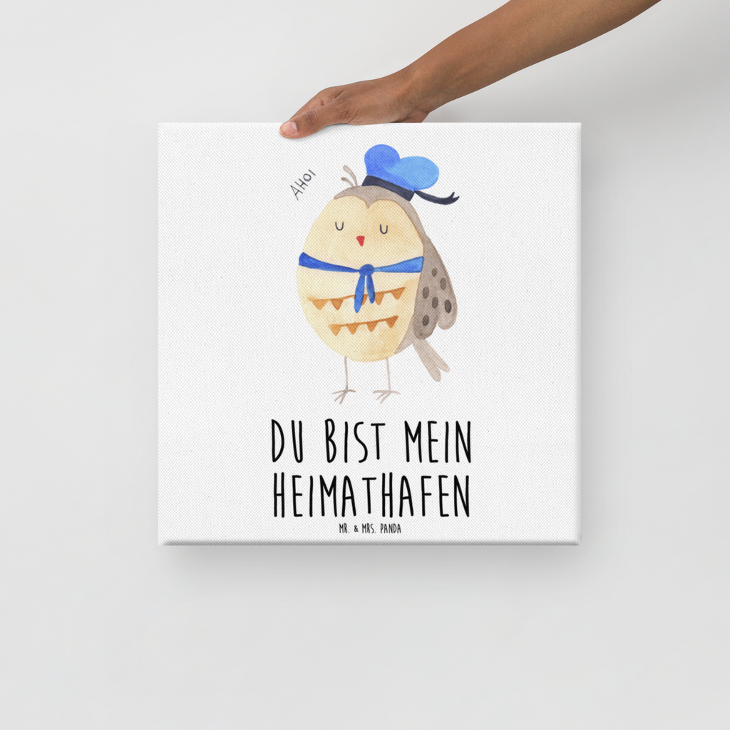 Leinwand Bild Eule Matrosen Leinwand, Bild, Kunstdruck, Wanddeko, Dekoration, Eule, Eule Spruch, Eule Deko, Owl, Wortspiel lustig, Matrose, Freundin, Ehe, Seefahrer, Heimathafen, Hochzeitstag Geschenk