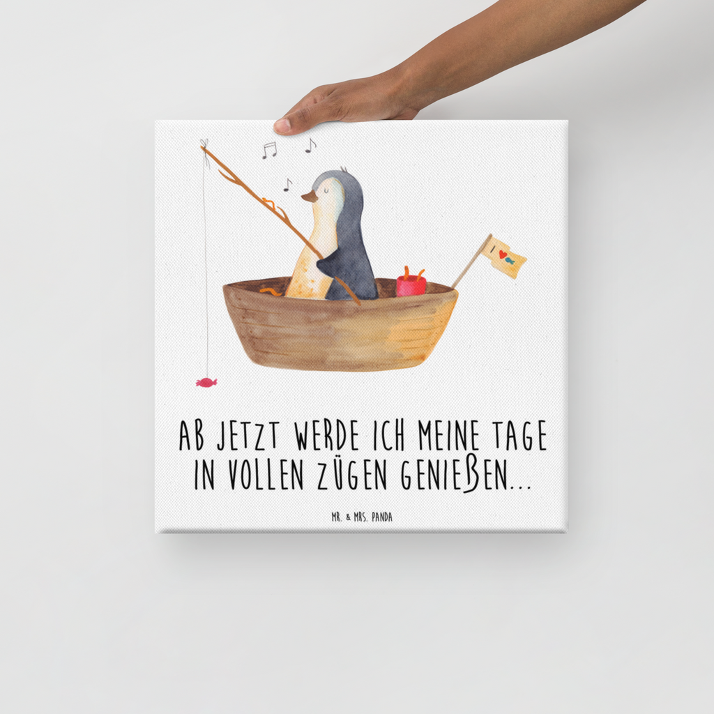 Leinwand Bild Pinguin Angelboot Leinwand, Bild, Kunstdruck, Wanddeko, Dekoration, Pinguin, Pinguine, Angeln, Boot, Angelboot, Lebenslust, Leben, genießen, Motivation, Neustart, Neuanfang, Trennung, Scheidung, Geschenkidee Liebeskummer