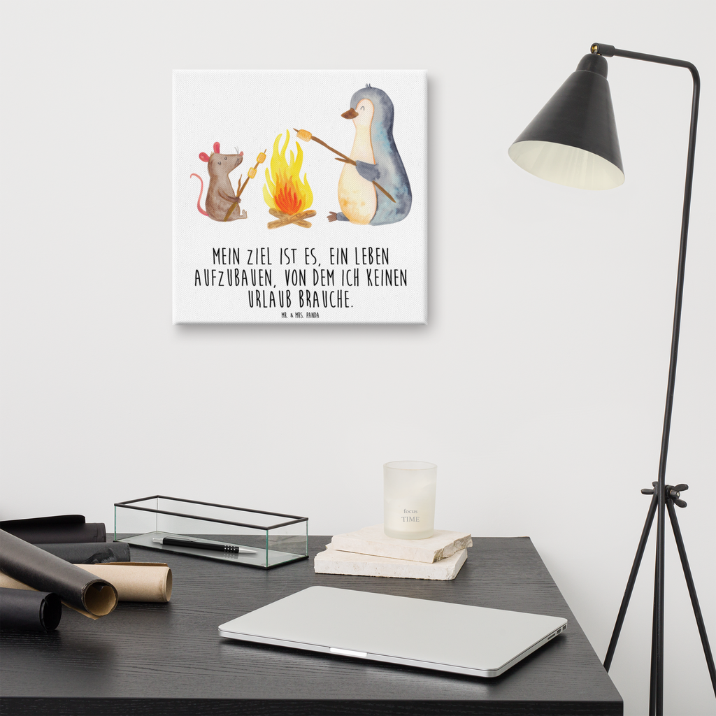 Leinwand Bild Pinguin Lagerfeuer Leinwand, Bild, Kunstdruck, Wanddeko, Dekoration, Pinguin, Maus, Pinguine, Lagerfeuer, Leben, Arbeit, Job, Motivation, Büro, Büroalltag, Lebensspruch, Lebensmotivation, Neustart, Liebe, grillen, Feuer, Marshmallows