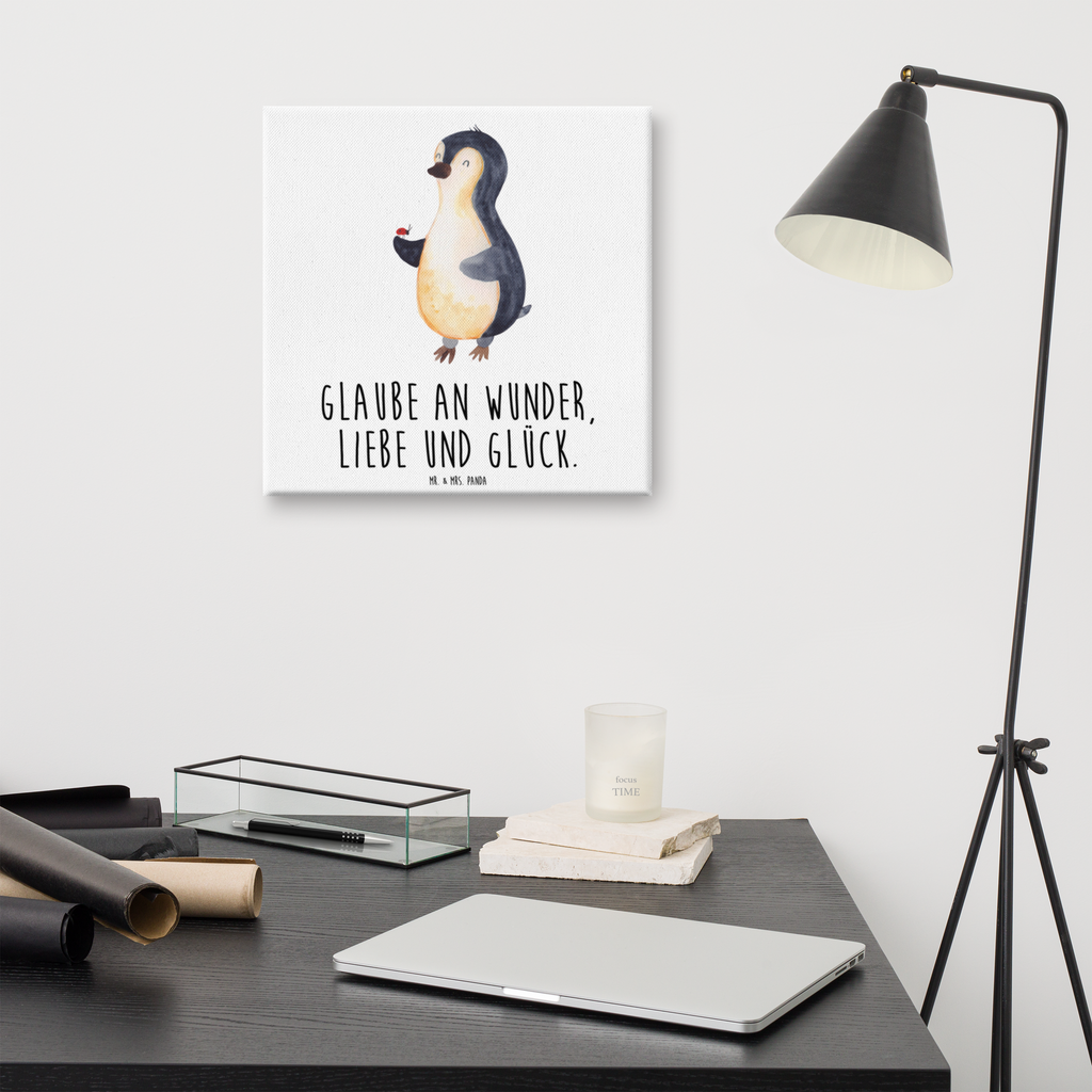 Leinwand Bild Pinguin Marienkäfer Leinwand, Bild, Kunstdruck, Wanddeko, Dekoration, Pinguin, Pinguine, Marienkäfer, Liebe, Wunder, Glück, Freude, Lebensfreude