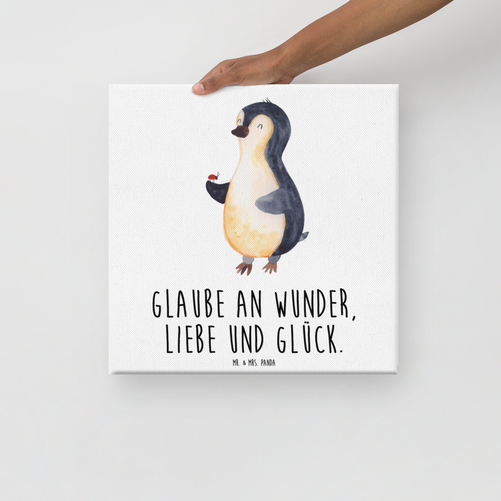 Leinwand Bild Pinguin Marienkäfer Leinwand, Bild, Kunstdruck, Wanddeko, Dekoration, Pinguin, Pinguine, Marienkäfer, Liebe, Wunder, Glück, Freude, Lebensfreude