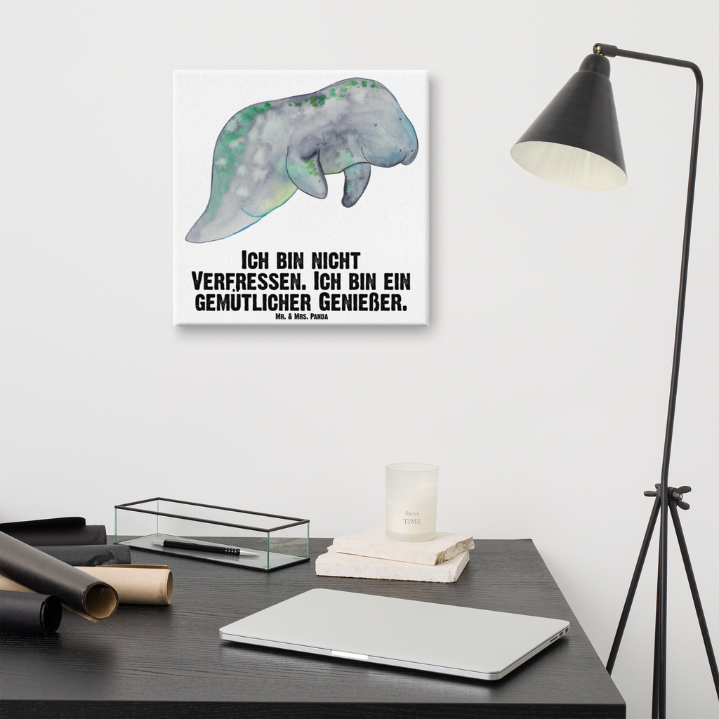 Leinwand Bild Seekuh chillt Leinwand, Bild, Kunstdruck, Wanddeko, Dekoration, Meerestiere, Meer, Urlaub, Seekuh, Seekühe, Diät, Abnehmen, Zucker, Diätwahn, Essen, Süßigkeiten