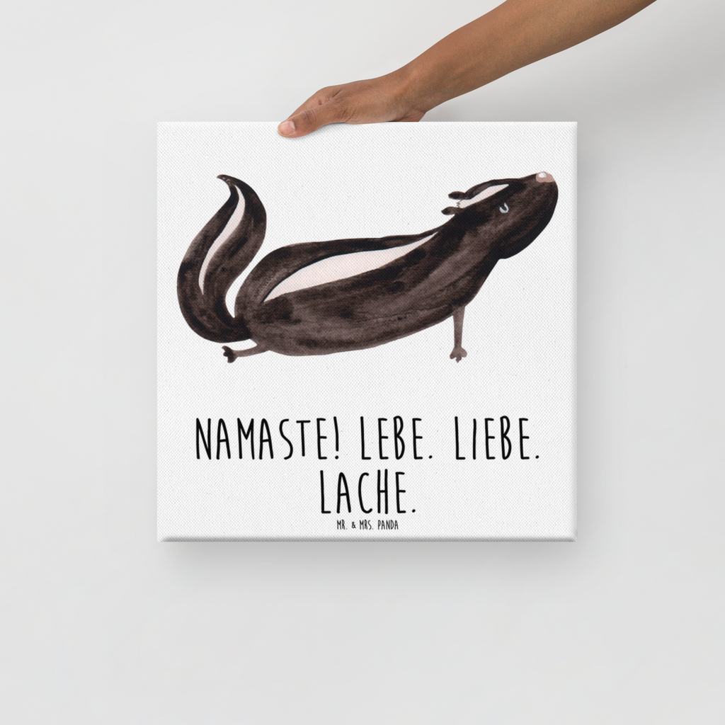 Leinwand Bild Stinktier Yoga Leinwand, Bild, Kunstdruck, Wanddeko, Dekoration, Stinktier, Skunk, Wildtier, Raubtier, Stinker, Stinki, Yoga, Namaste, Lebe, Liebe, Lache