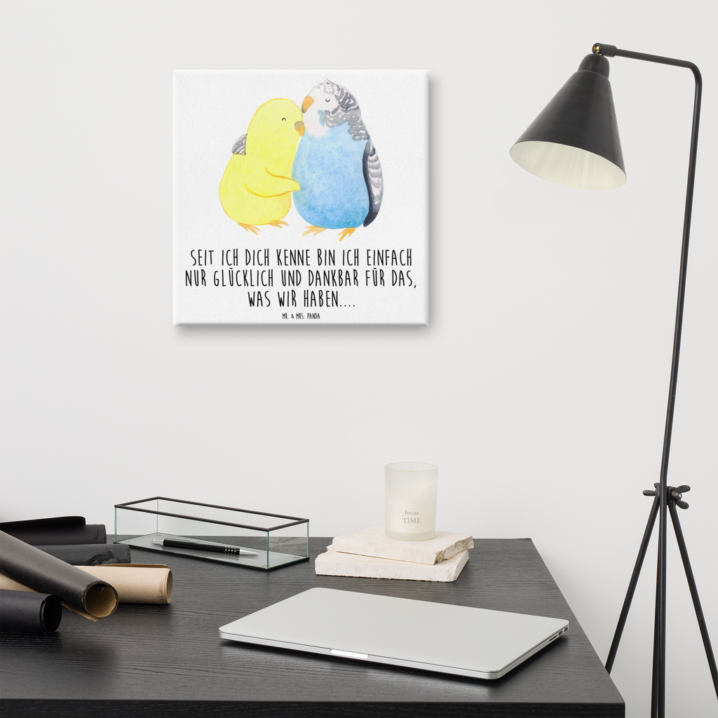 Leinwand Bild Wellensittich Liebe Leinwand, Bild, Kunstdruck, Wanddeko, Dekoration, Liebe, Partner, Freund, Freundin, Ehemann, Ehefrau, Heiraten, Verlobung, Heiratsantrag, Liebesgeschenk, Jahrestag, Hocheitstag, Vögel, Wellensittich, Nähe, Kuscheln, Vertrauen