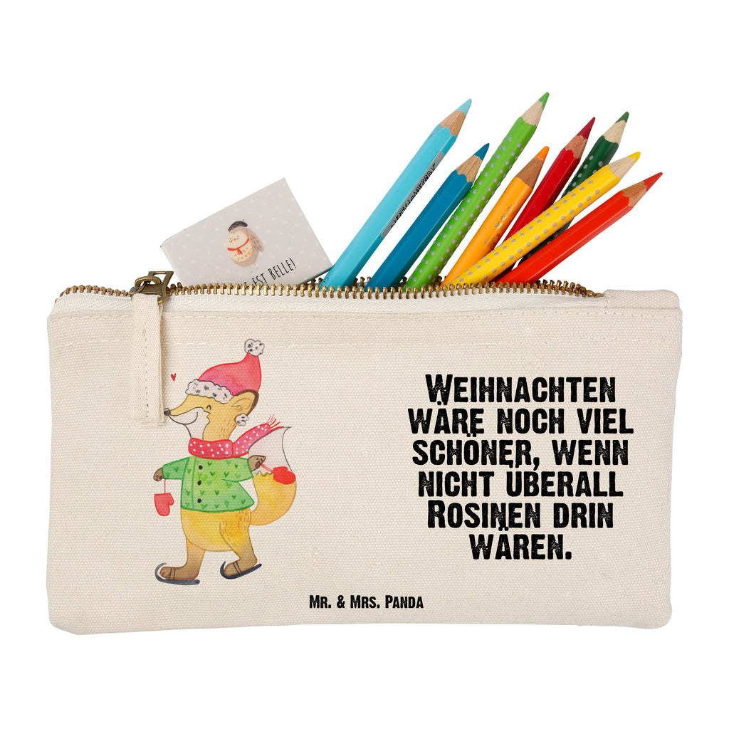 Schminktasche Fuchs  Schlittschuhe Winter, Weihnachten, Weihnachtsmann, Heiligabend, Weihnachtstage, Weihnachtsbaum, Tannenbaum, Weihnachtsgeschenk, Weihnachtszeit Schminktasche, Kosmetiktasche, Kosmetikbeutel, Stiftemäppchen, Etui, Federmappe, Makeup, XXL, Schminketui, Kosmetiketui, Schlamperetui  Winter, Weihnachten, Weihnachtsdeko, Nikolaus, Advent, Heiligabend, Wintermotiv