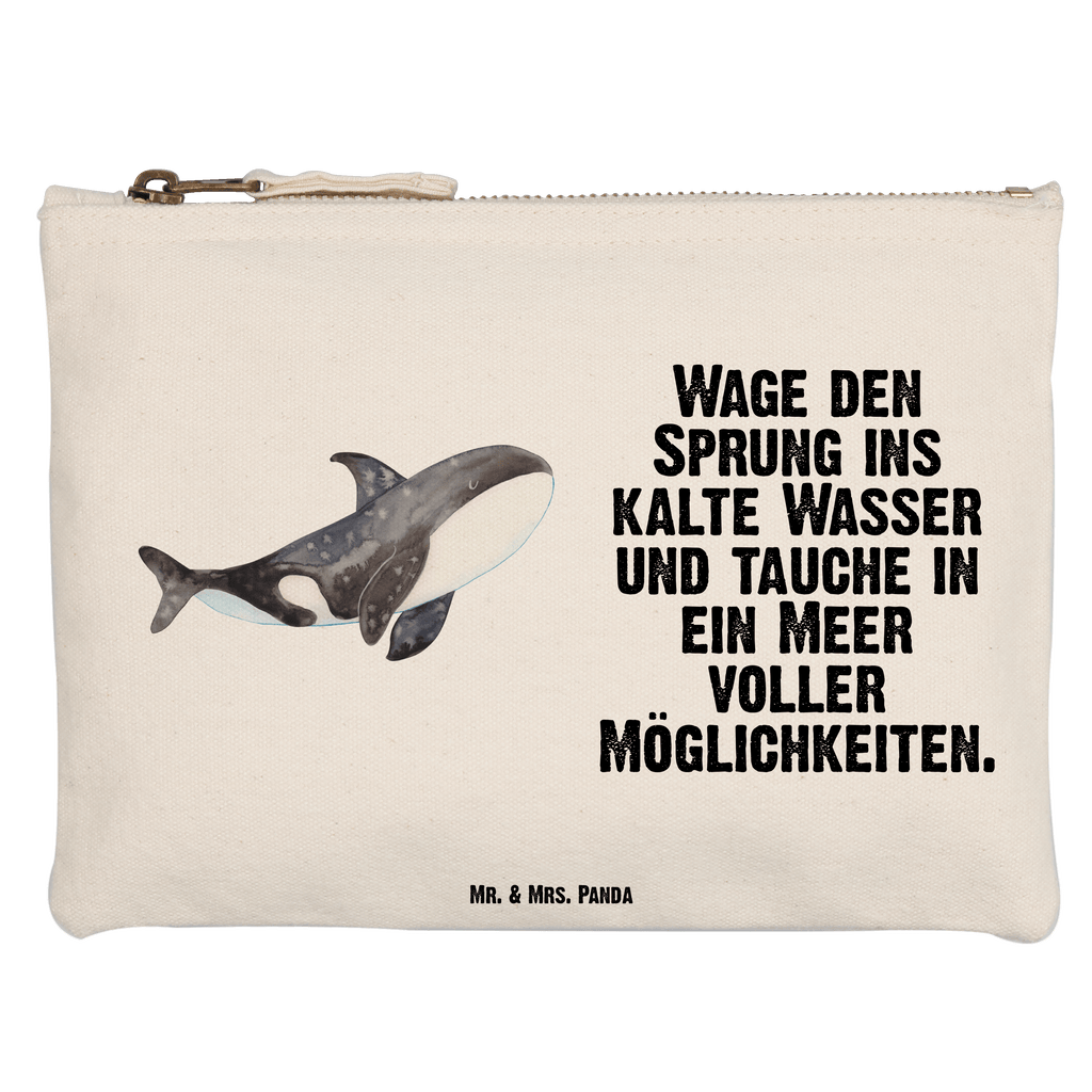 Schminktasche Orca Schminktasche, Kosmetiktasche, Kosmetikbeutel, Stiftemäppchen, Etui, Federmappe, Makeup, XXL, Schminketui, Kosmetiketui, Schlamperetui, Meerestiere, Meer, Urlaub, Orca, Orcas, Killerwal, Wal, Möglichkeiten, Büro, Arbeit, Motivation, Selbstliebe, Neustart, Startup