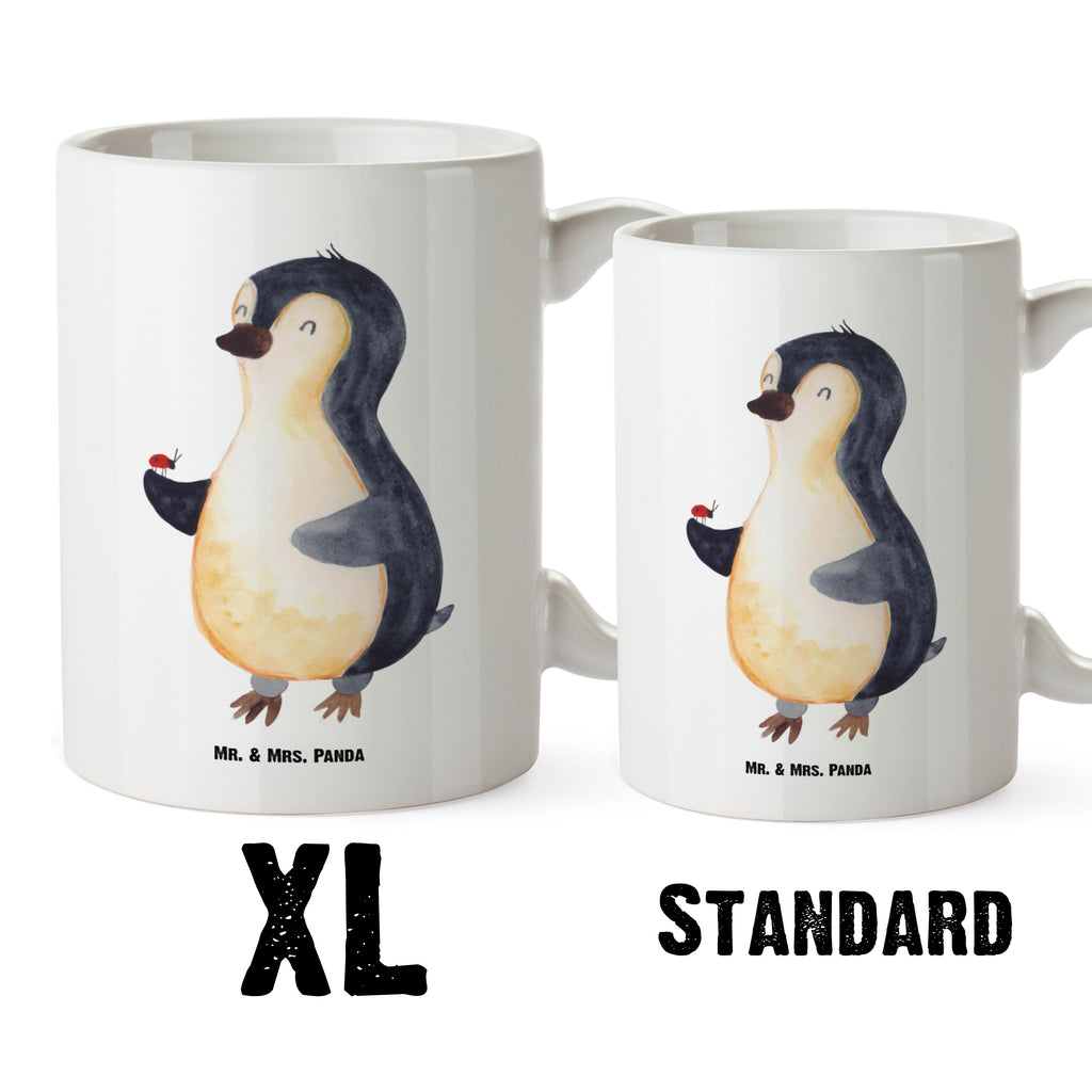XL Tasse Pinguin Marienkäfer XL Tasse, Große Tasse, Grosse Kaffeetasse, XL Becher, XL Teetasse, spülmaschinenfest, Jumbo Tasse, Groß, Pinguin, Pinguine, Marienkäfer, Liebe, Wunder, Glück, Freude, Lebensfreude