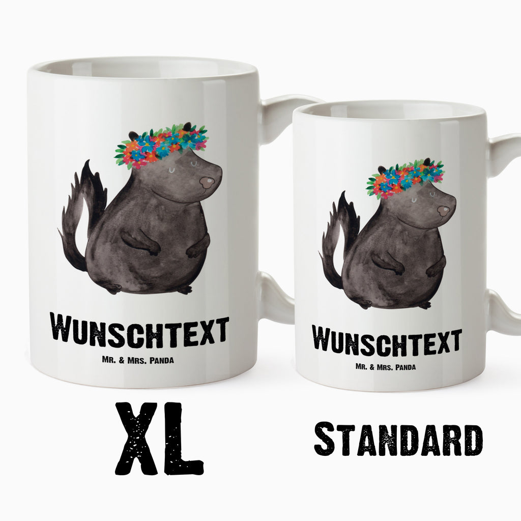 Personalisierte XL Tasse Stinktier Blumenmaedchen Personalisierte XL Tasse, Personalisierte Große Tasse, Personalisierte Grosse Kaffeetasse, PErsonalisierter XL Becher, XL Teetasse mit Namen, XL  Becher mit Namen, spülmaschinenfest, Jumbo Tasse, Groß, Personalisiert, XL Tasse mit Namen, XL Namenstasse, Jumbo Namenstasse, Stinktier, Skunk, Wildtier, Raubtier, Stinker, Stinki, Yoga, Namaste, Lebe, Liebe, Lache