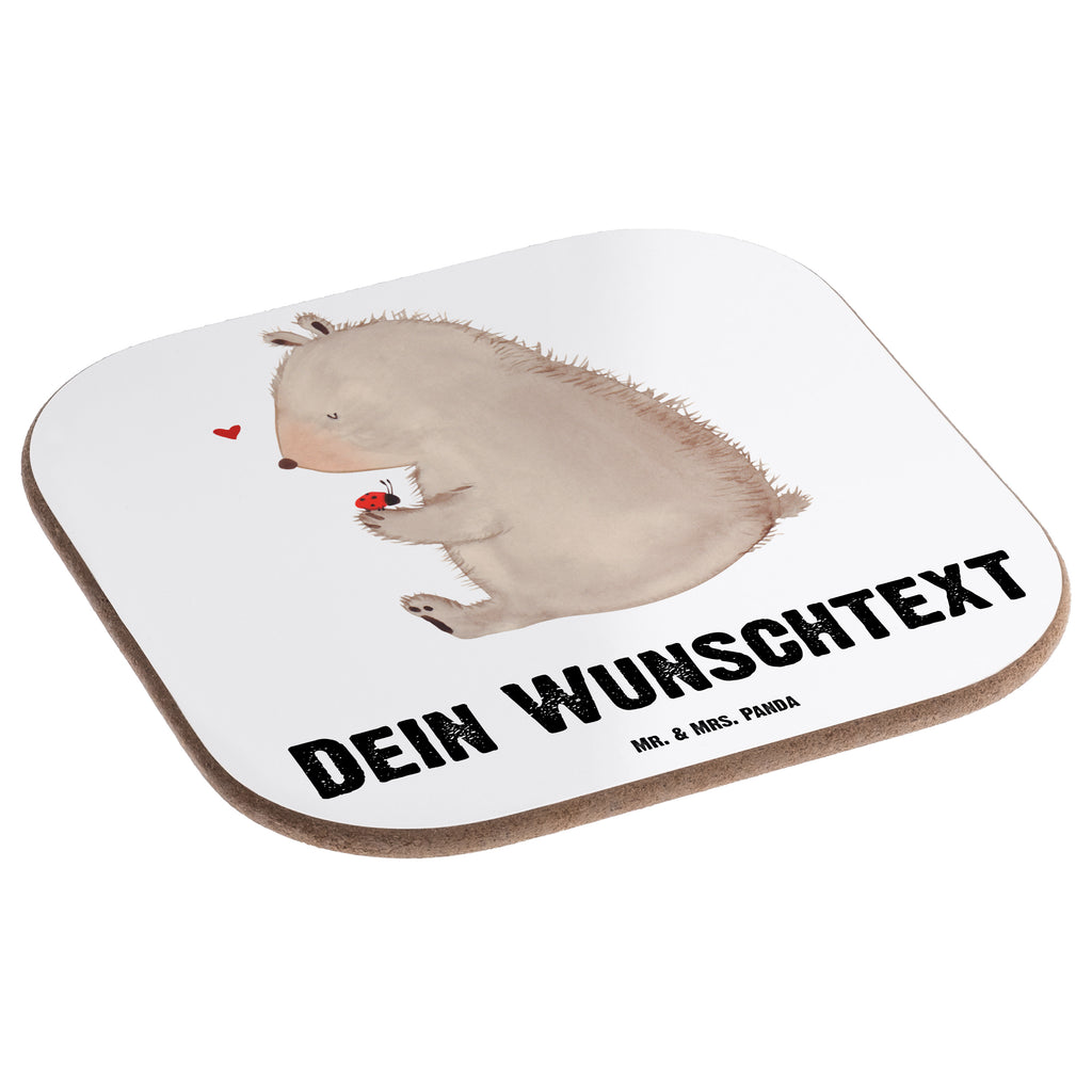 Personalisierte Untersetzer Bär mit Marienkäfer Personalisierte Untersetzer, PErsonalisierte Bierdeckel, Personalisierte Glasuntersetzer, Peronalisierte Untersetzer Gläser, Personalisiert Getränkeuntersetzer, Untersetzer mit Namen, Bedrucken, Personalisieren, Namensaufdruck, Bär, Teddy, Teddybär, Marienkäfer, Liebe, Freiheit, Motivation, Das Leben ist schön