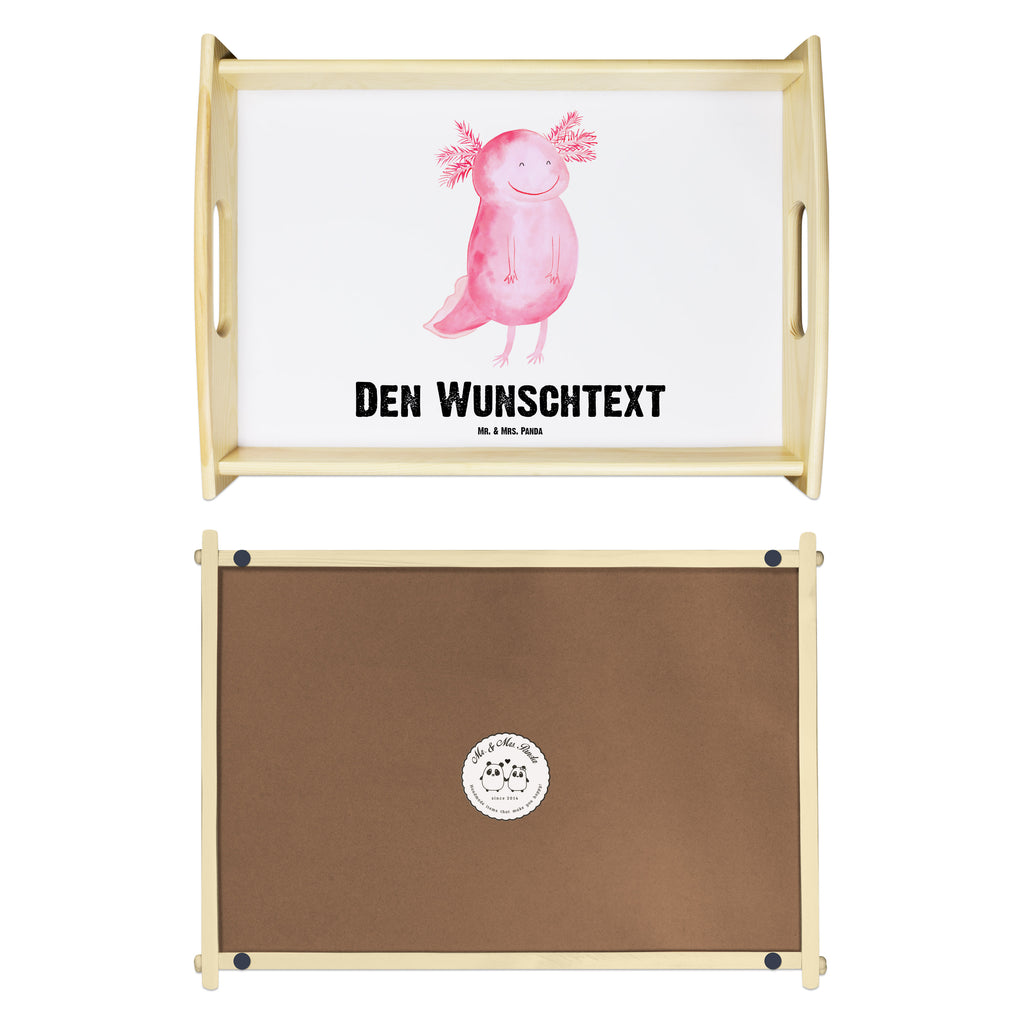 Personalisiertes Serviertablett Axolotl glücklich Personalisiertes Serviertablett, Personalisiertes Tablett, Personalisiertes Holztablett, Personalisiertes Küchentablett, Personalisiertes Dekotablett, Personalisiertes Frühstückstablett, Serviertablett mit Namen, Tablett mit Namen, Axolotl, Molch, Axolot, Schwanzlurch, Lurch, Lurche, Motivation, gute Laune