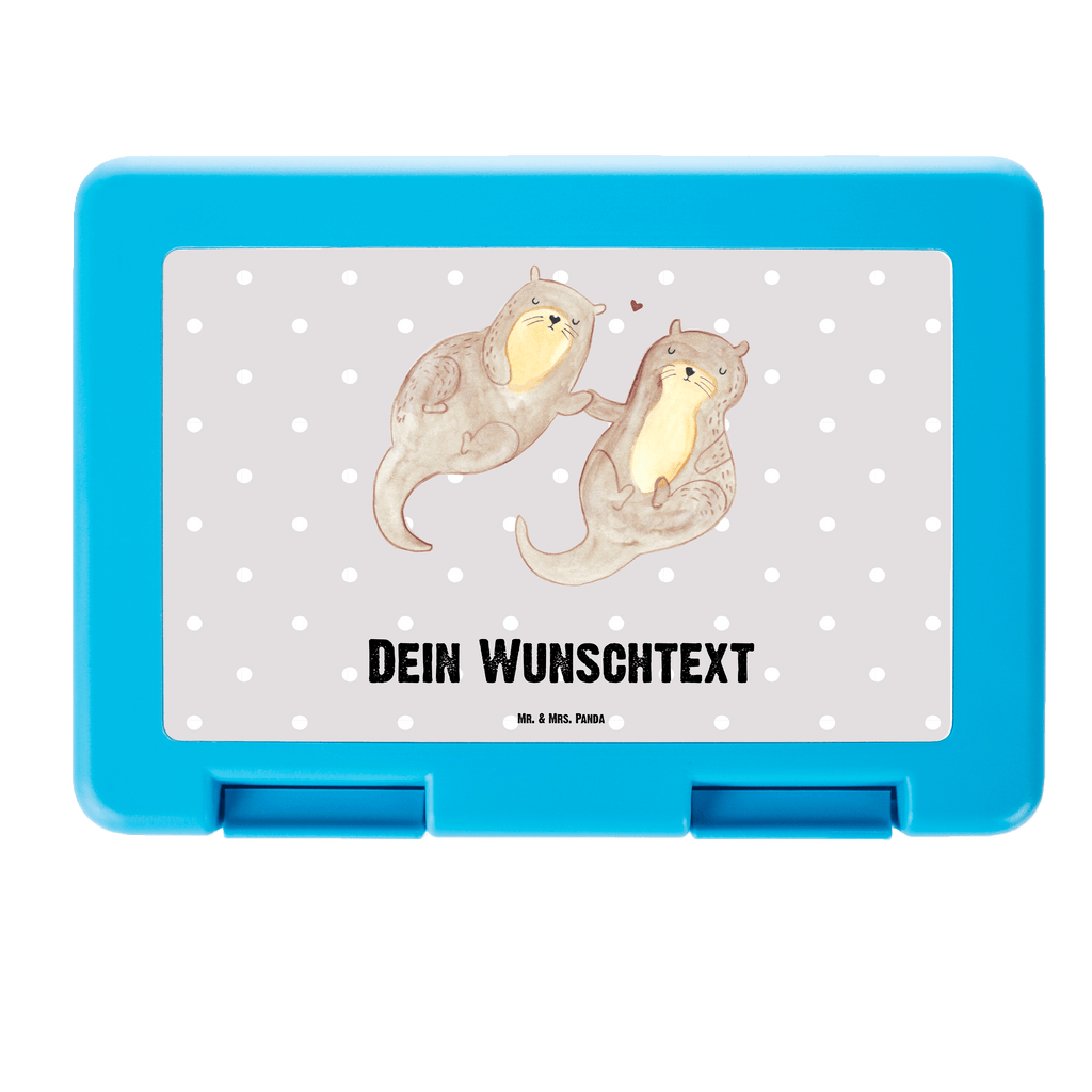 Personalisierte Brotdose Otter händchenhaltend Brotdose personalisiert, Brotbox, Snackbox, Lunch box, Butterbrotdose, Brotzeitbox, Otter, Fischotter, Seeotter, Otter Seeotter See Otter
