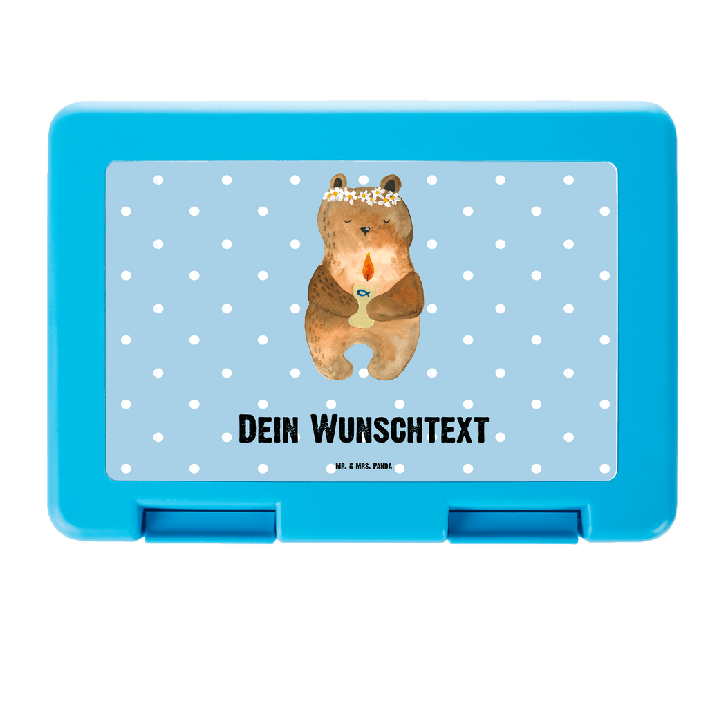 Personalisierte Brotdose Kommunion-Bär Brotdose personalisiert, Brotbox, Snackbox, Lunch box, Butterbrotdose, Brotzeitbox, Bär, Teddy, Teddybär, Kommunion, Gottes Segen, Taufkerze, katholisch