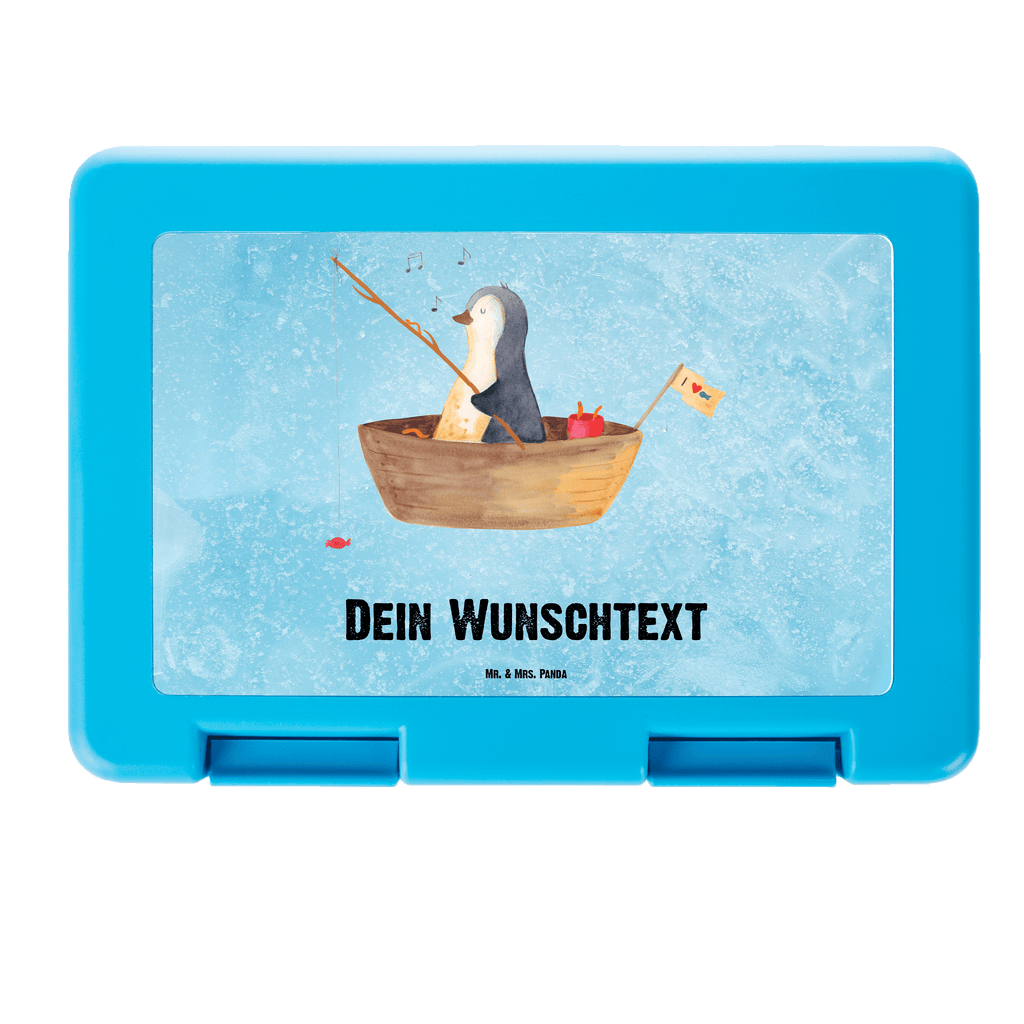 Personalisierte Brotdose Pinguin Angelboot Brotdose personalisiert, Brotbox, Snackbox, Lunch box, Butterbrotdose, Brotzeitbox, Pinguin, Pinguine, Angeln, Boot, Angelboot, Lebenslust, Leben, genießen, Motivation, Neustart, Neuanfang, Trennung, Scheidung, Geschenkidee Liebeskummer
