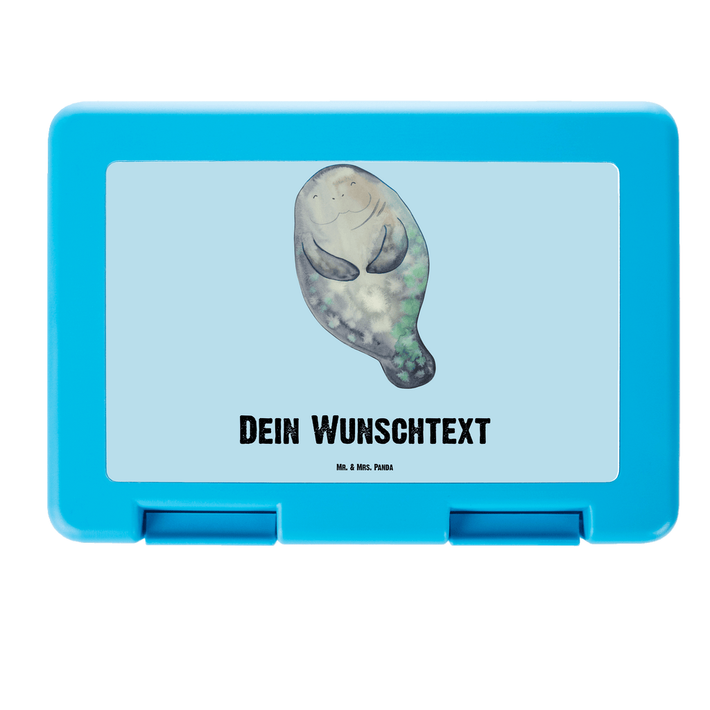 Personalisierte Brotdose Seekuh happy Brotdose personalisiert, Brotbox, Snackbox, Lunch box, Butterbrotdose, Brotzeitbox, Meerestiere, Meer, Urlaub, Seekuh, Seekühe, Selbstliebe, Respekt, Neuanfang, Neustart, Achtsamkeit, Zufrieden, Liebeskummer, Freundin