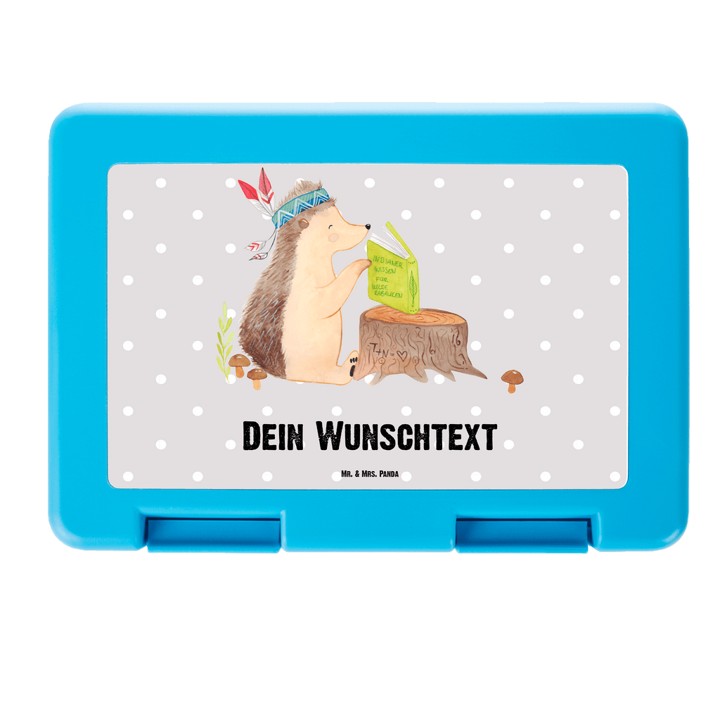 Personalisierte Brotdose Igel Indianer Brotdose personalisiert, Brotbox, Snackbox, Lunch box, Butterbrotdose, Brotzeitbox, Waldtiere, Tiere, Igel, Indianer, Abenteuer, Lagerfeuer, Camping