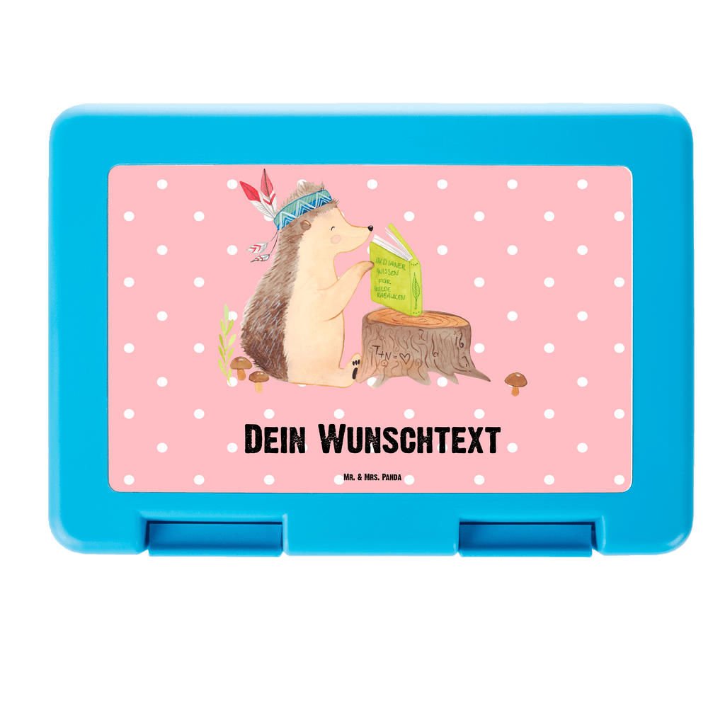 Personalisierte Brotdose Igel Indianer Brotdose personalisiert, Brotbox, Snackbox, Lunch box, Butterbrotdose, Brotzeitbox, Waldtiere, Tiere, Igel, Indianer, Abenteuer, Lagerfeuer, Camping