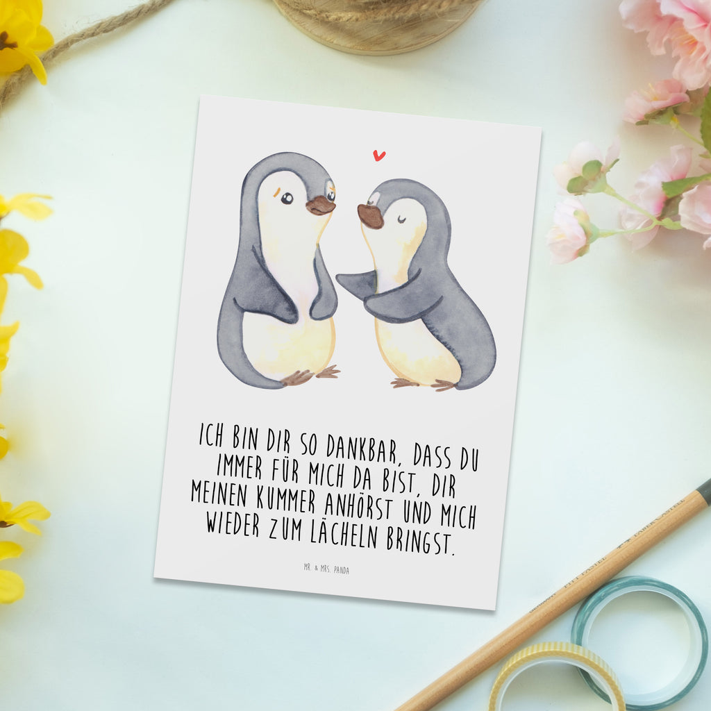 Postkarte Pinguine trösten Geschenkkarte, Grußkarte, Karte, Einladung, Ansichtskarte, Geburtstagskarte, Einladungskarte, Liebe, Partner, Freund, Freundin, Ehemann, Ehefrau, Heiraten, Verlobung, Heiratsantrag, Liebesgeschenk, Jahrestag, Hocheitstag, Valentinstag, Geschenk für Frauen, Hochzeitstag, Mitbringsel, Geschenk für Freundin, Geschenk für Partner, Liebesbeweis, für Männer, für Ehemann