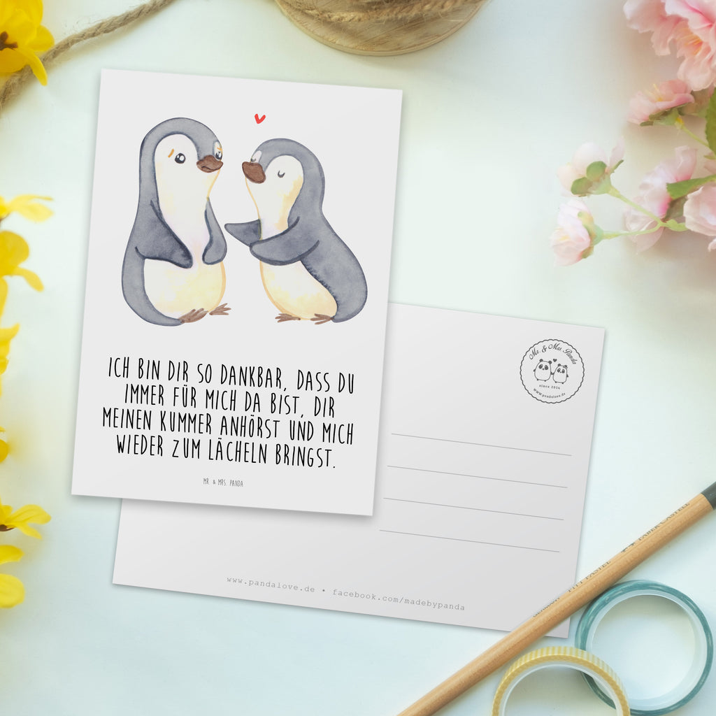 Postkarte Pinguine trösten Geschenkkarte, Grußkarte, Karte, Einladung, Ansichtskarte, Geburtstagskarte, Einladungskarte, Liebe, Partner, Freund, Freundin, Ehemann, Ehefrau, Heiraten, Verlobung, Heiratsantrag, Liebesgeschenk, Jahrestag, Hocheitstag, Valentinstag, Geschenk für Frauen, Hochzeitstag, Mitbringsel, Geschenk für Freundin, Geschenk für Partner, Liebesbeweis, für Männer, für Ehemann