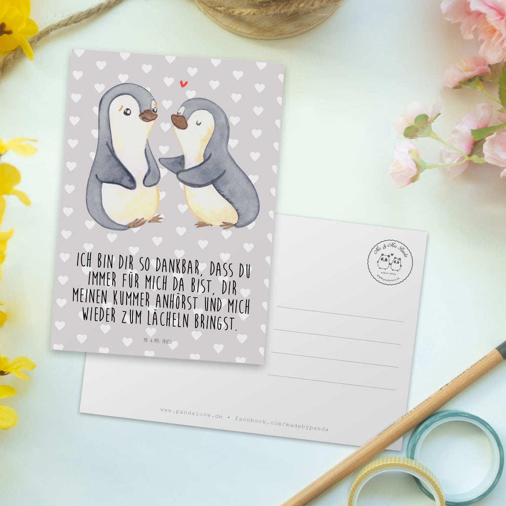 Postkarte Pinguine trösten Geschenkkarte, Grußkarte, Karte, Einladung, Ansichtskarte, Geburtstagskarte, Einladungskarte, Liebe, Partner, Freund, Freundin, Ehemann, Ehefrau, Heiraten, Verlobung, Heiratsantrag, Liebesgeschenk, Jahrestag, Hocheitstag, Valentinstag, Geschenk für Frauen, Hochzeitstag, Mitbringsel, Geschenk für Freundin, Geschenk für Partner, Liebesbeweis, für Männer, für Ehemann