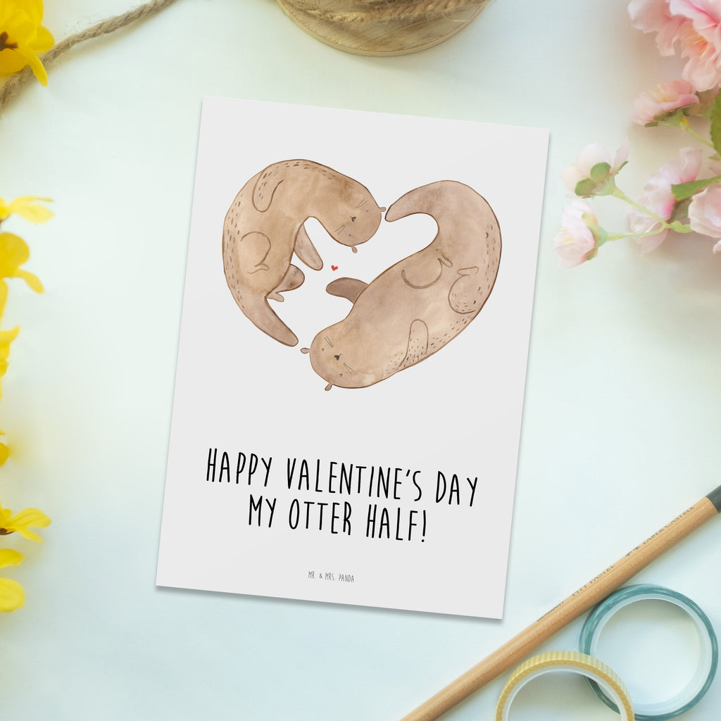 Postkarte Otter Valentine Geschenkkarte, Grußkarte, Karte, Einladung, Ansichtskarte, Geburtstagskarte, Einladungskarte, Liebe, Partner, Freund, Freundin, Ehemann, Ehefrau, Heiraten, Verlobung, Heiratsantrag, Liebesgeschenk, Jahrestag, Hocheitstag, Valentinstag, Geschenk für Frauen, Hochzeitstag, Mitbringsel, Geschenk für Freundin, Geschenk für Partner, Liebesbeweis, für Männer, für Ehemann