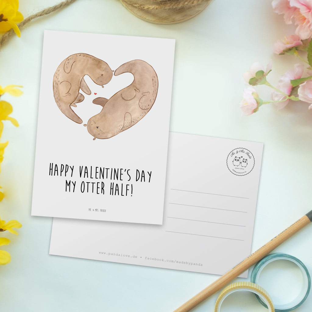 Postkarte Otter Valentine Geschenkkarte, Grußkarte, Karte, Einladung, Ansichtskarte, Geburtstagskarte, Einladungskarte, Liebe, Partner, Freund, Freundin, Ehemann, Ehefrau, Heiraten, Verlobung, Heiratsantrag, Liebesgeschenk, Jahrestag, Hocheitstag, Valentinstag, Geschenk für Frauen, Hochzeitstag, Mitbringsel, Geschenk für Freundin, Geschenk für Partner, Liebesbeweis, für Männer, für Ehemann