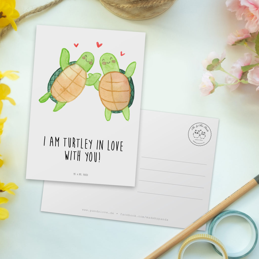 Postkarte Schildkröten Paar Geschenkkarte, Grußkarte, Karte, Einladung, Ansichtskarte, Geburtstagskarte, Einladungskarte, Liebe, Partner, Freund, Freundin, Ehemann, Ehefrau, Heiraten, Verlobung, Heiratsantrag, Liebesgeschenk, Jahrestag, Hocheitstag, Valentinstag, Geschenk für Frauen, Hochzeitstag, Mitbringsel, Geschenk für Freundin, Geschenk für Partner, Liebesbeweis, für Männer, für Ehemann