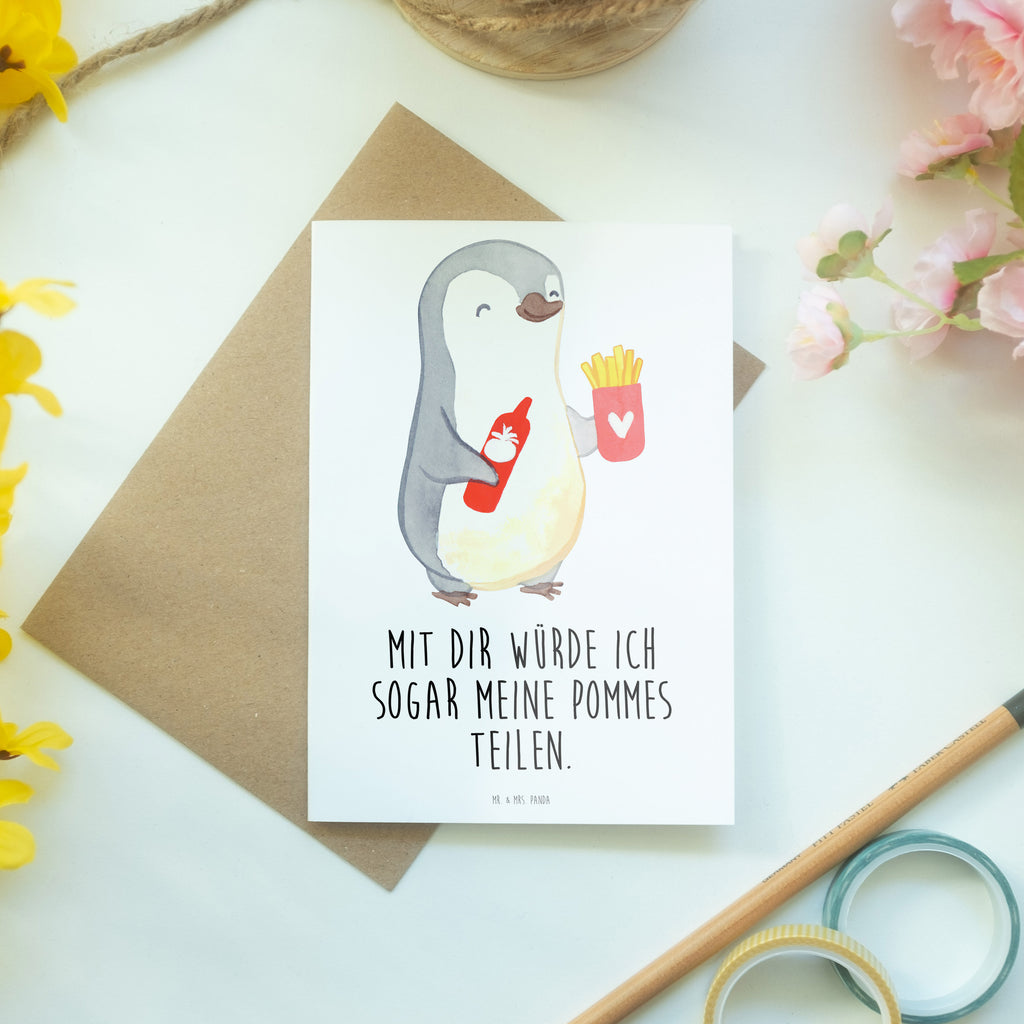 Grußkarte Pinguin Pommes Klappkarte, Einladungskarte, Glückwunschkarte, Hochzeitskarte, Geburtstagskarte, Karte, Liebe, Partner, Freund, Freundin, Ehemann, Ehefrau, Heiraten, Verlobung, Heiratsantrag, Liebesgeschenk, Jahrestag, Hocheitstag, Valentinstag, Geschenk für Frauen, Hochzeitstag, Mitbringsel, Geschenk für Freundin, Geschenk für Partner, Liebesbeweis, für Männer, für Ehemann