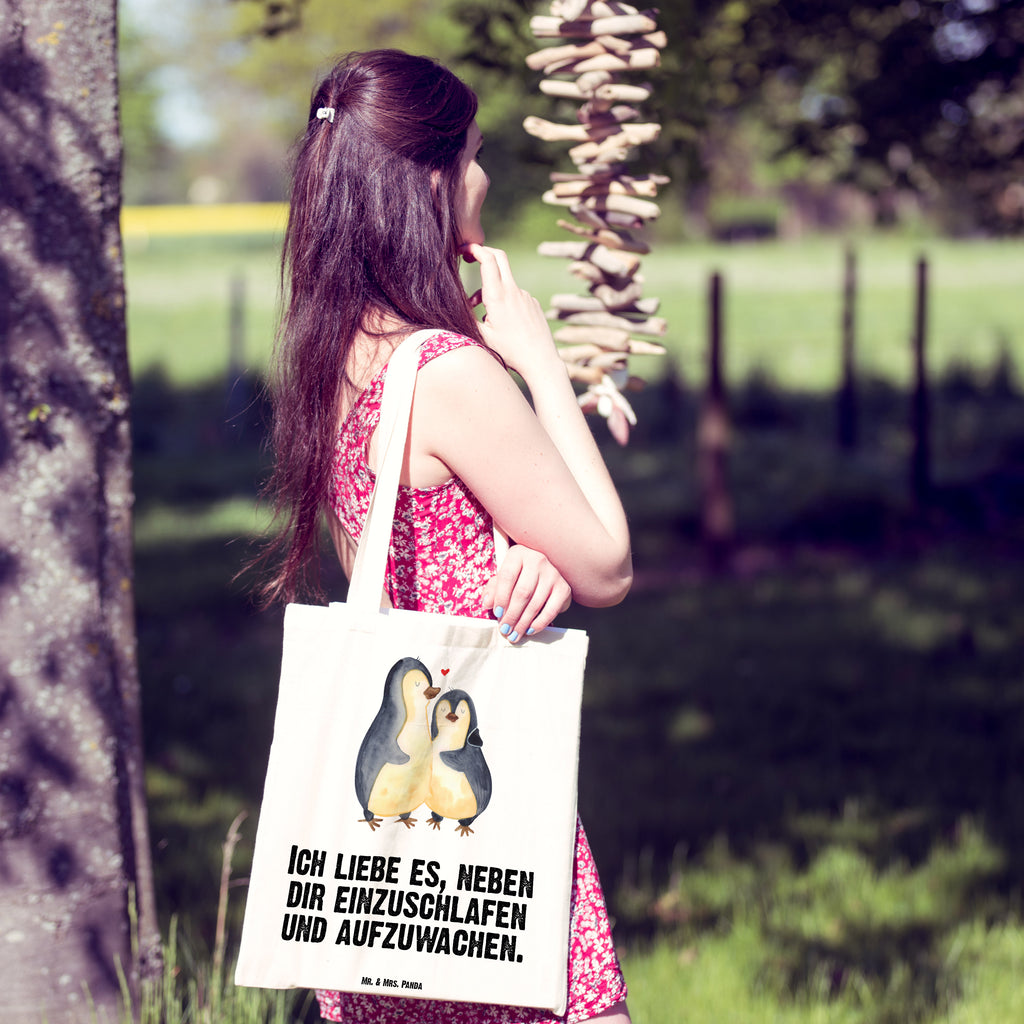 Tragetasche Pinguine Einschlafen Beuteltasche, Beutel, Einkaufstasche, Jutebeutel, Stoffbeutel, Liebe, Partner, Freund, Freundin, Ehemann, Ehefrau, Heiraten, Verlobung, Heiratsantrag, Liebesgeschenk, Jahrestag, Hocheitstag, Valentinstag, Geschenk für Frauen, Hochzeitstag, Mitbringsel, Geschenk für Freundin, Geschenk für Partner, Liebesbeweis, für Männer, für Ehemann