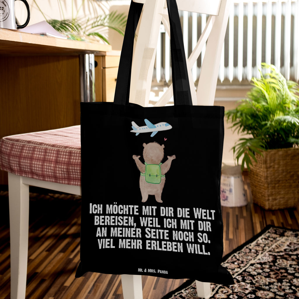 Tragetasche Bär Flugzeug Beuteltasche, Beutel, Einkaufstasche, Jutebeutel, Stoffbeutel, Liebe, Partner, Freund, Freundin, Ehemann, Ehefrau, Heiraten, Verlobung, Heiratsantrag, Liebesgeschenk, Jahrestag, Hocheitstag, Valentinstag, Geschenk für Frauen, Hochzeitstag, Mitbringsel, Geschenk für Freundin, Geschenk für Partner, Liebesbeweis, für Männer, für Ehemann