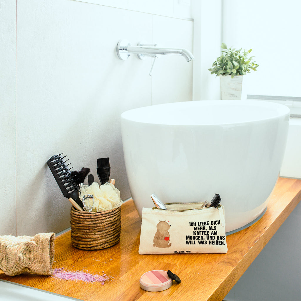 Schminktasche Bär Morgenkaffee Valentinstag, Geschenk für Frauen, Liebesgeschenk, Jahrestag, Hochzeitstag, Mitbringsel, Geschenk für Freundin, Geschenk für Partner, Freund, Liebesbeweis, für Männer, für Ehemann Schminktasche, Kosmetiktasche, Kosmetikbeutel, Stiftemäppchen, Etui, Federmappe, Makeup, XXL, Schminketui, Kosmetiketui, Schlamperetui  Liebe,  Partner, Freund, Freundin, Ehemann, Ehefrau, Heiraten, Verlobung, Heiratsantrag, Liebesgeschenk, Jahrestag, Hocheitstag