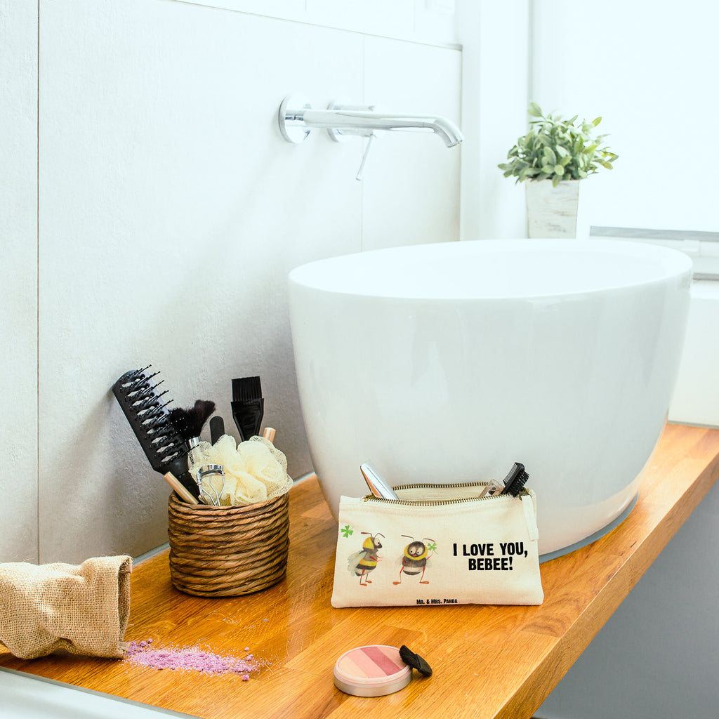 Schminktasche Bienen Paar Valentinstag, Geschenk für Frauen, Liebesgeschenk, Jahrestag, Hochzeitstag, Mitbringsel, Geschenk für Freundin, Geschenk für Partner, Freund, Liebesbeweis, für Männer, für Ehemann, Schildkröten, verliebte Schildkröten Schminktasche, Kosmetiktasche, Kosmetikbeutel, Stiftemäppchen, Etui, Federmappe, Makeup, XXL, Schminketui, Kosmetiketui, Schlamperetui  Liebe,  Partner, Freund, Freundin, Ehemann, Ehefrau, Heiraten, Verlobung, Heiratsantrag, Liebesgeschenk, Jahrestag, Hocheitstag