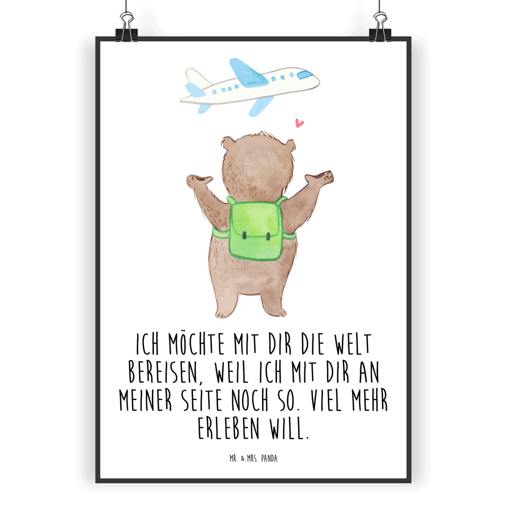 Poster Bär Flugzeug Poster, Wandposter, Bild, Wanddeko, Küchenposter, Kinderposter, Wanddeko Bild, Raumdekoration, Wanddekoration, Handgemaltes Poster, Mr. & Mrs. Panda Poster, Designposter, Kunstdruck, Posterdruck, Liebe, Partner, Freund, Freundin, Ehemann, Ehefrau, Heiraten, Verlobung, Heiratsantrag, Liebesgeschenk, Jahrestag, Hocheitstag, Valentinstag, Geschenk für Frauen, Hochzeitstag, Mitbringsel, Geschenk für Freundin, Geschenk für Partner, Liebesbeweis, für Männer, für Ehemann