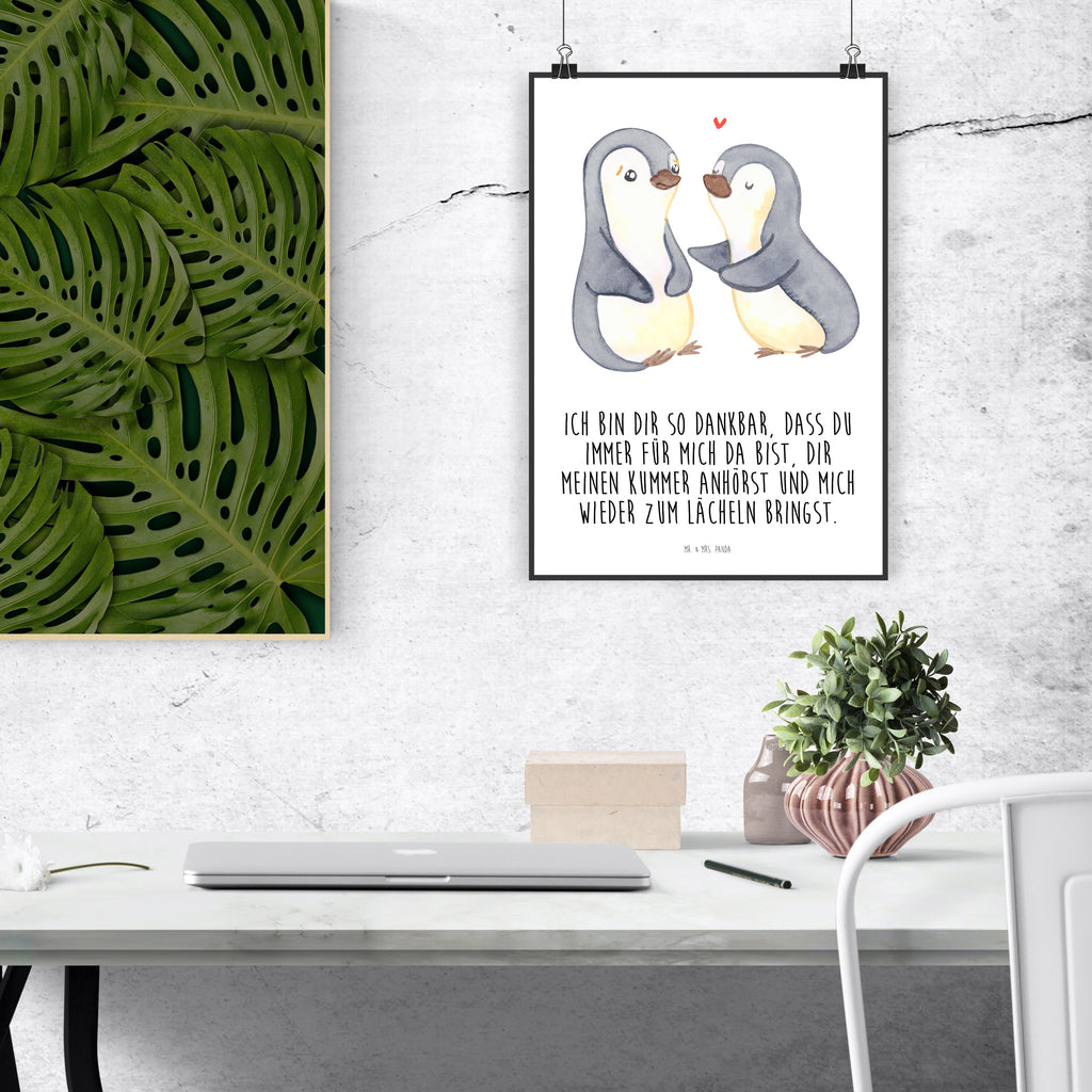 Poster Pinguine trösten Poster, Wandposter, Bild, Wanddeko, Küchenposter, Kinderposter, Wanddeko Bild, Raumdekoration, Wanddekoration, Handgemaltes Poster, Mr. & Mrs. Panda Poster, Designposter, Kunstdruck, Posterdruck, Liebe, Partner, Freund, Freundin, Ehemann, Ehefrau, Heiraten, Verlobung, Heiratsantrag, Liebesgeschenk, Jahrestag, Hocheitstag, Valentinstag, Geschenk für Frauen, Hochzeitstag, Mitbringsel, Geschenk für Freundin, Geschenk für Partner, Liebesbeweis, für Männer, für Ehemann
