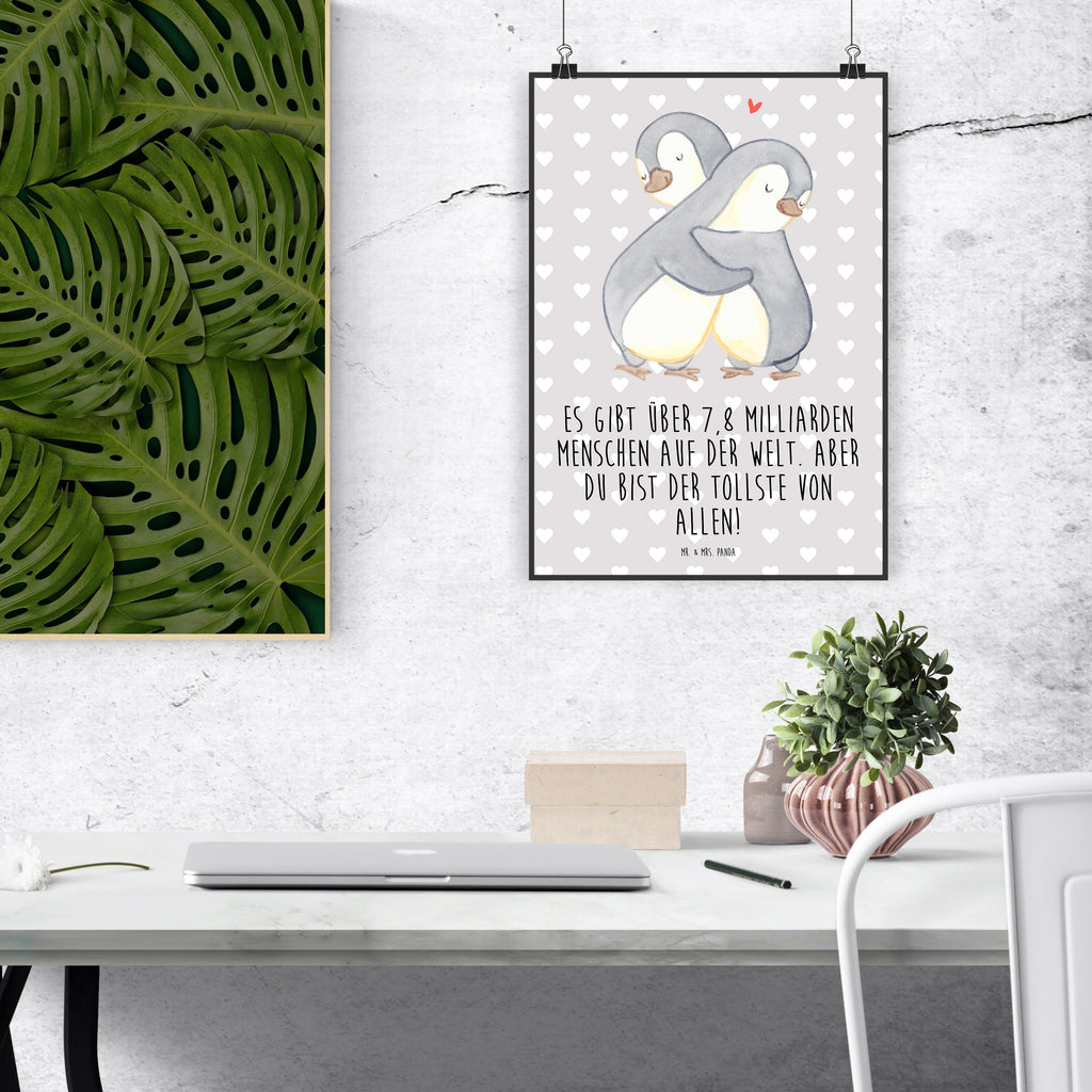 Poster Pinguine Kuscheln Poster, Wandposter, Bild, Wanddeko, Küchenposter, Kinderposter, Wanddeko Bild, Raumdekoration, Wanddekoration, Handgemaltes Poster, Mr. & Mrs. Panda Poster, Designposter, Kunstdruck, Posterdruck, Liebe, Partner, Freund, Freundin, Ehemann, Ehefrau, Heiraten, Verlobung, Heiratsantrag, Liebesgeschenk, Jahrestag, Hocheitstag, Valentinstag, Geschenk für Frauen, Hochzeitstag, Mitbringsel, Geschenk für Freundin, Geschenk für Partner, Liebesbeweis, für Männer, für Ehemann
