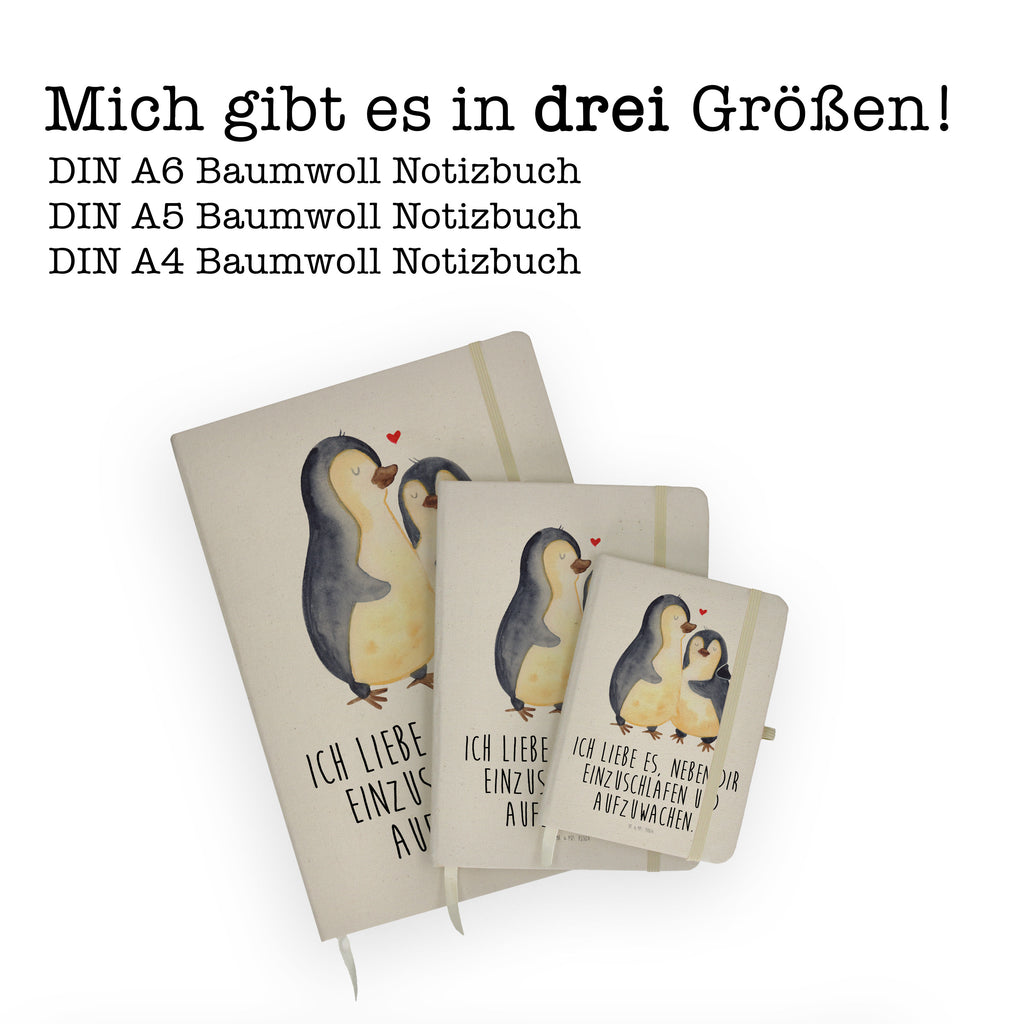 DIN A6 Baumwoll Notizbuch Pinguine Einschlafen Notizen, Eintragebuch, Tagebuch, Notizblock, Adressbuch, Journal, Kladde, Skizzenbuch, Notizheft, Schreibbuch, Schreibheft, Liebe, Partner, Freund, Freundin, Ehemann, Ehefrau, Heiraten, Verlobung, Heiratsantrag, Liebesgeschenk, Jahrestag, Hocheitstag, Valentinstag, Geschenk für Frauen, Hochzeitstag, Mitbringsel, Geschenk für Freundin, Geschenk für Partner, Liebesbeweis, für Männer, für Ehemann