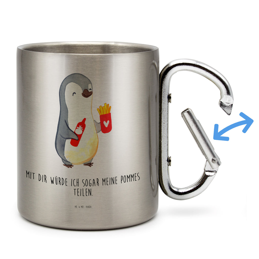 Edelstahlbecher Pinguin Pommes Edelstahltasse, Karabiner, Edelstahlbecher, Outdoor, Camping, Tasse, Becher, Liebe, Partner, Freund, Freundin, Ehemann, Ehefrau, Heiraten, Verlobung, Heiratsantrag, Liebesgeschenk, Jahrestag, Hocheitstag, Valentinstag, Geschenk für Frauen, Hochzeitstag, Mitbringsel, Geschenk für Freundin, Geschenk für Partner, Liebesbeweis, für Männer, für Ehemann