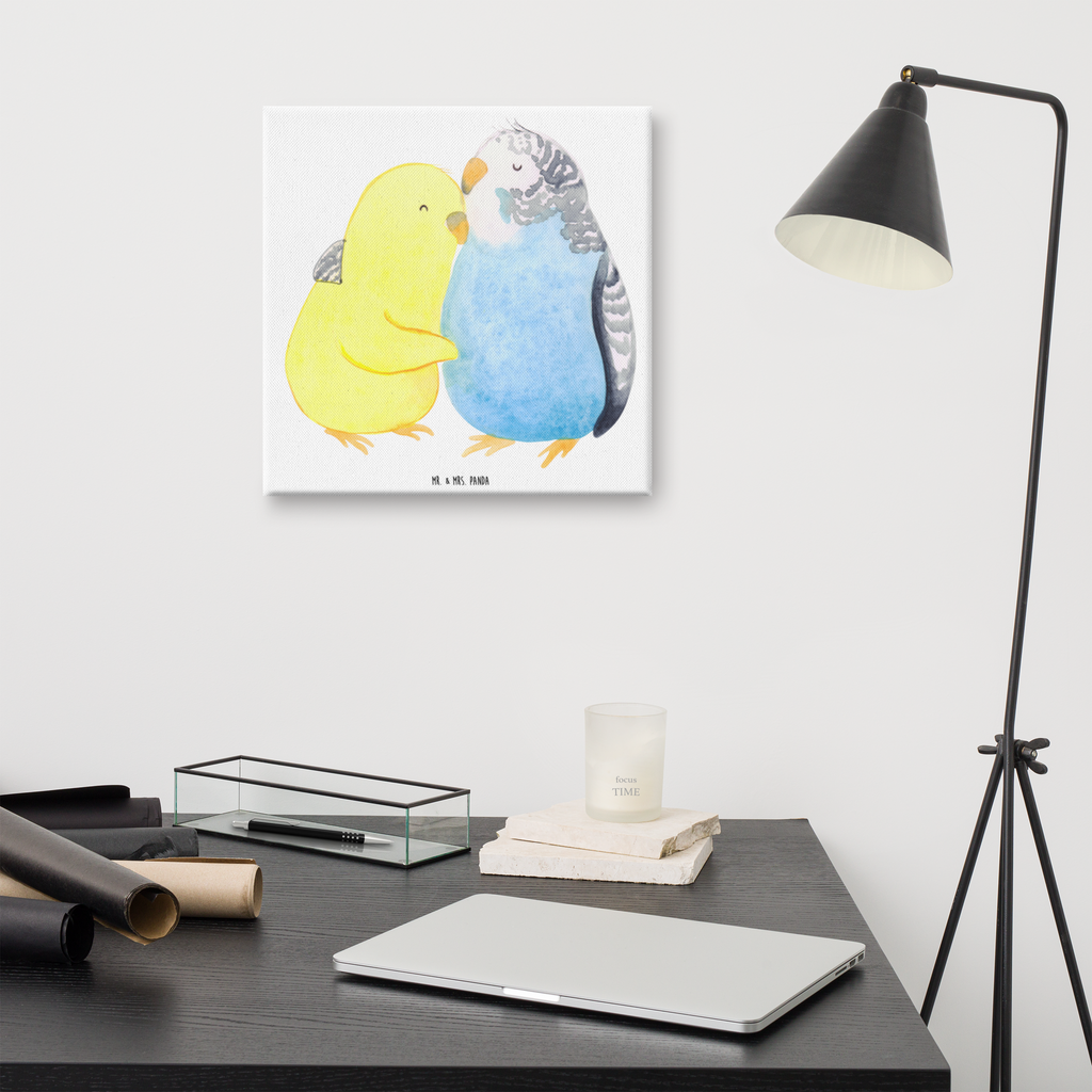 Leinwand Bild Wellensittich Liebe Leinwand, Bild, Kunstdruck, Wanddeko, Dekoration, Liebe, Partner, Freund, Freundin, Ehemann, Ehefrau, Heiraten, Verlobung, Heiratsantrag, Liebesgeschenk, Jahrestag, Hocheitstag, Vögel, Wellensittich, Nähe, Kuscheln, Vertrauen