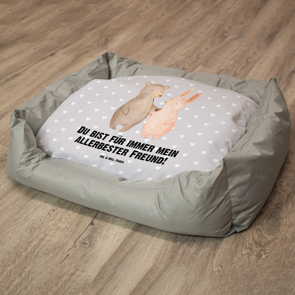 Hundebett Bär Hase Umarmen Hundebett, Hundeliege, Liegeplatz, Hund, Hundekörbchen, Körbchen, Tierbett, Hundebett Luxus, Hundekissen, Hundesofa, Hundeschlafplatz, Hundebettchen, Hundemöbel, Hundedecke, Liebe, Partner, Freund, Freundin, Ehemann, Ehefrau, Heiraten, Verlobung, Heiratsantrag, Liebesgeschenk, Jahrestag, Hocheitstag, Freunde, bester Freund, Hase, Bär, Bärchen, best friends