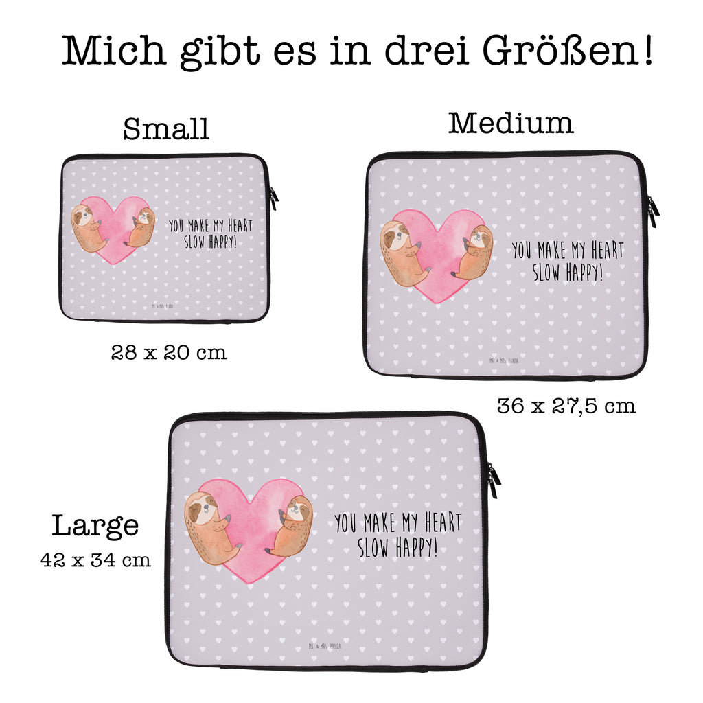 20 x 28 Notebook Tasche  Faultiere Herz